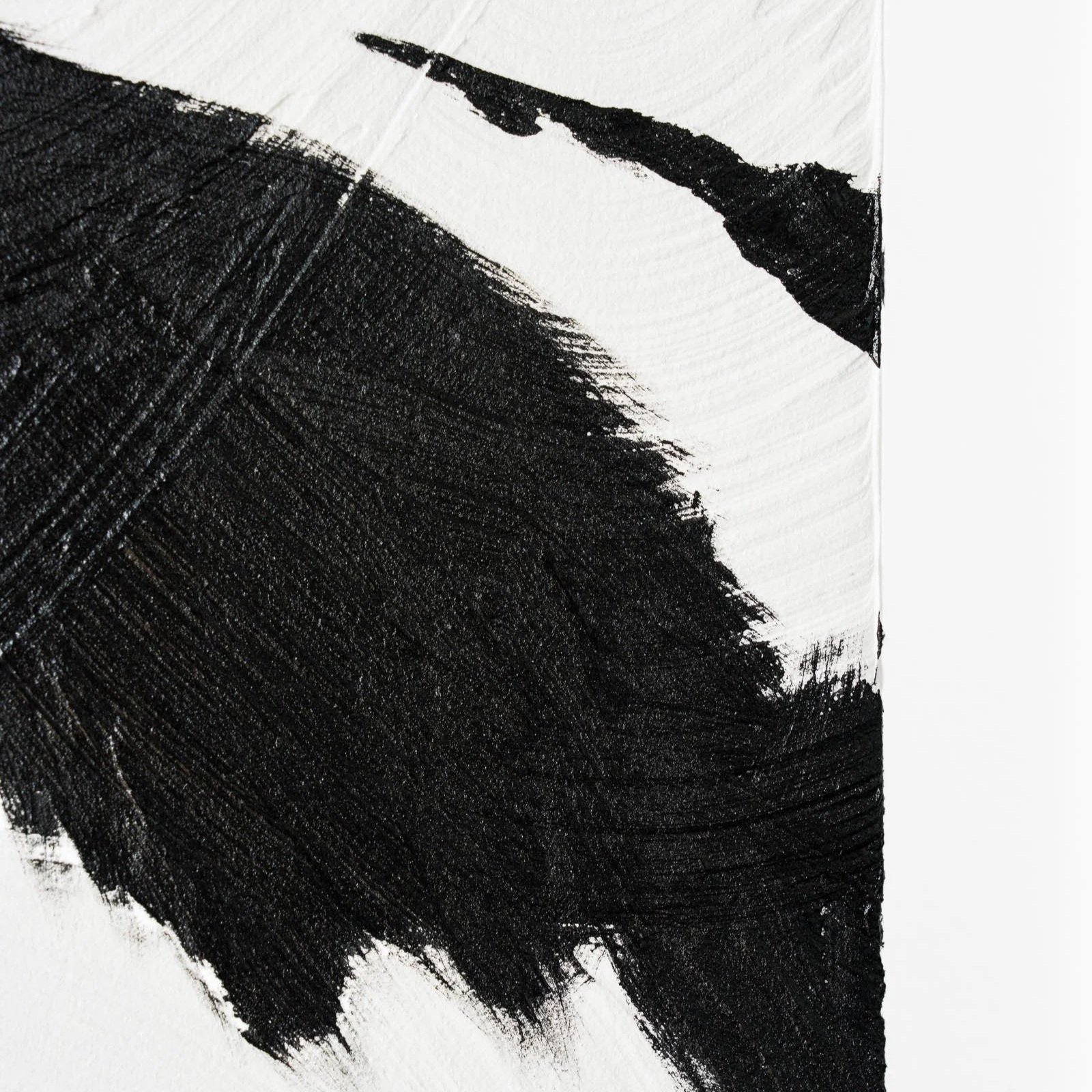 Abstract calf painting emphasizing negative space and gestural acrylic marks by Josh Brown.