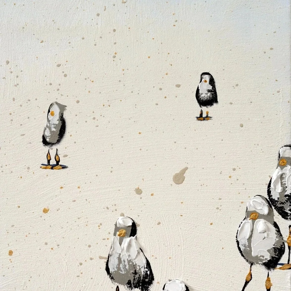 Large-scale contemporary bird painting inspired by coastal life and quiet shoreline moments by New York City based painter Josh Brown.