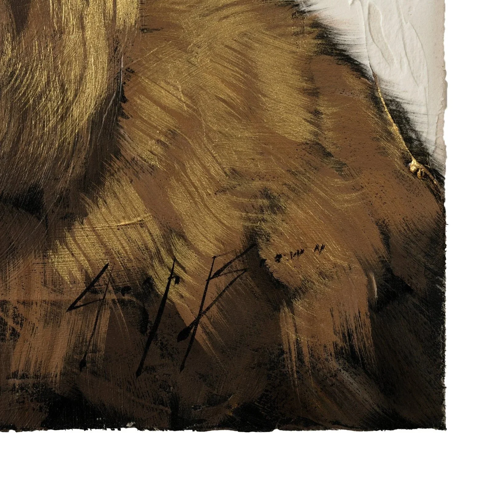 Detail view of a contemporary donkey artwork emphasizing texture, character, and movement by Josh Brown.