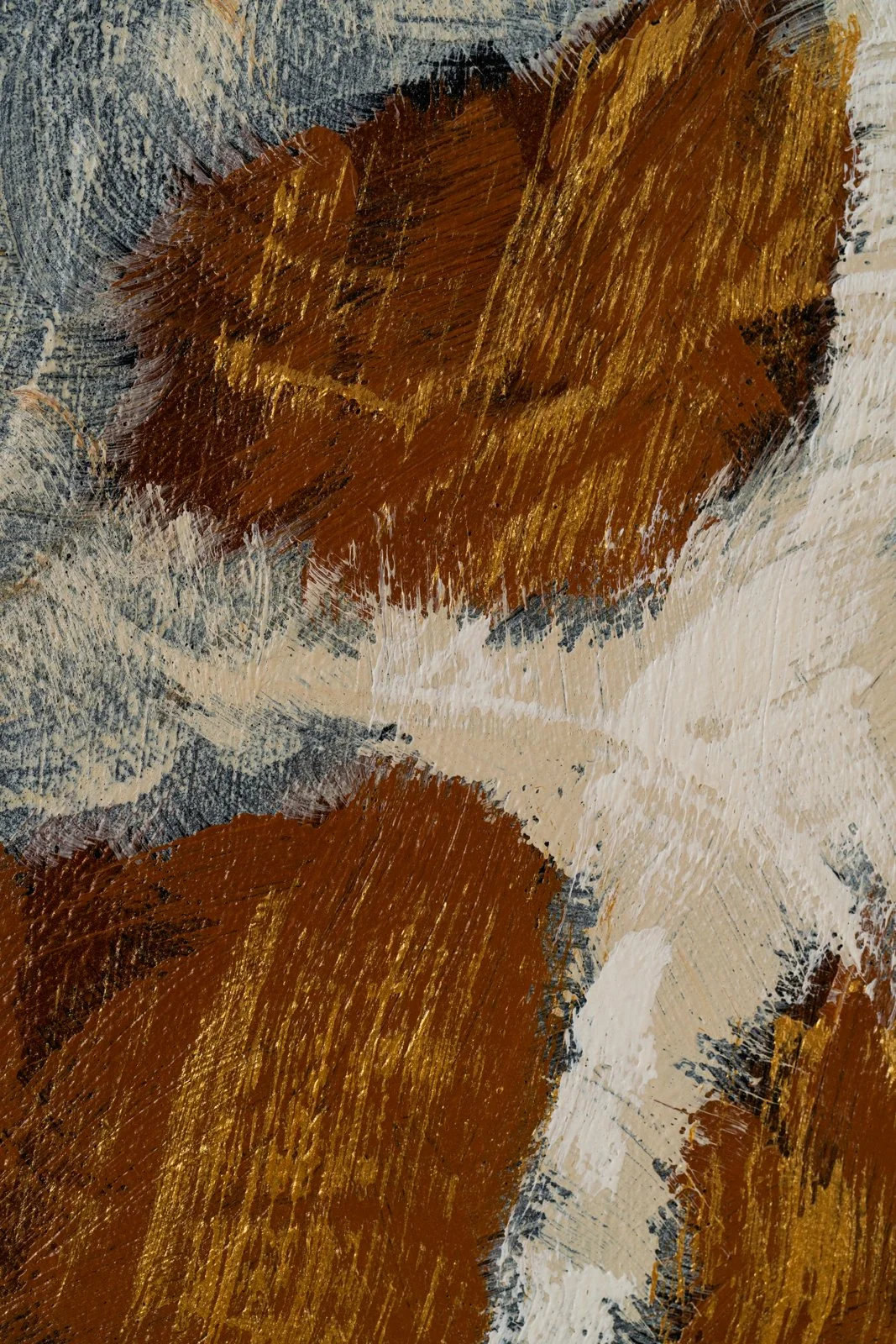 Modern giraffe painting highlighting expressive mark-making and organic texture by Josh Brown.