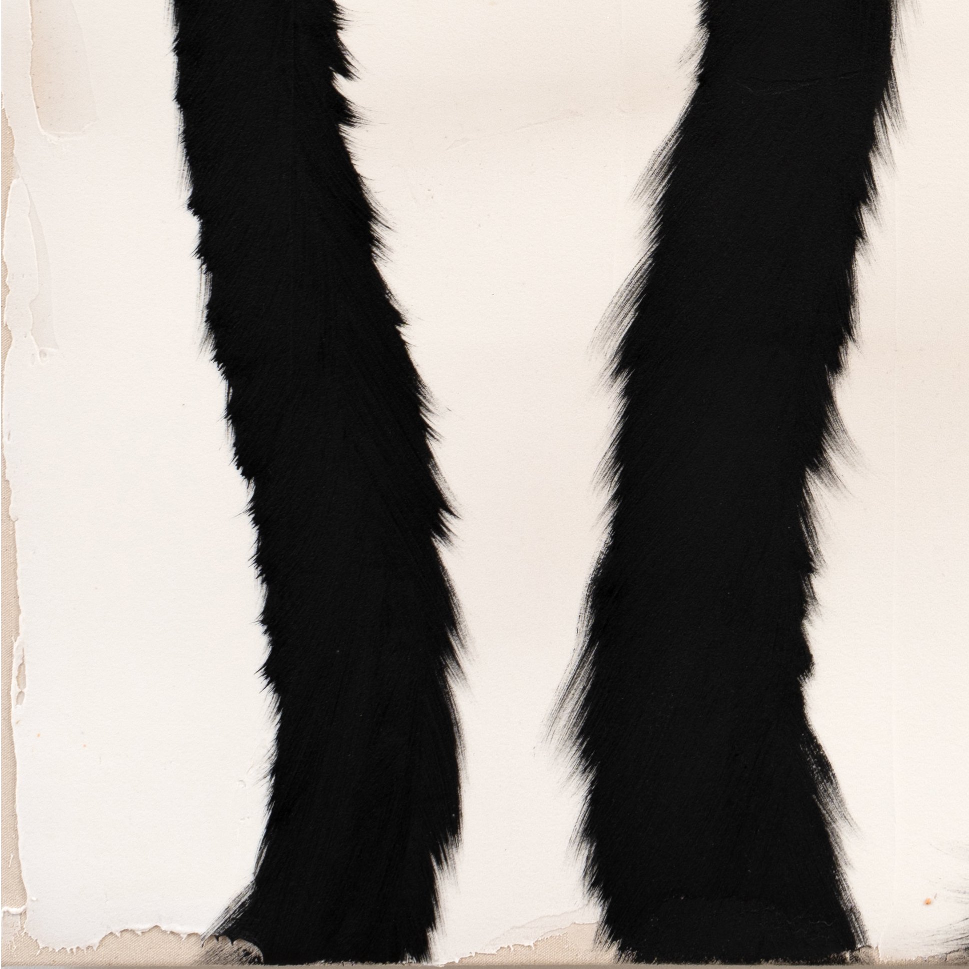 Painted white ostriches with long abstracted silhouettes in a modern conceptual wildlife artwork by Josh Brown.