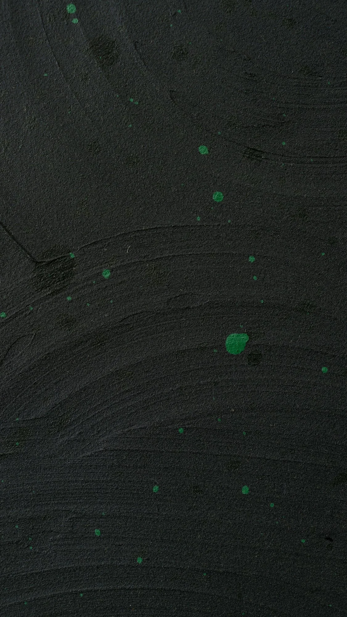 Detail crop of a contemporary jungle painting featuring impasto leaves, dark atmosphere, and hidden golden eyes by Josh Brown.