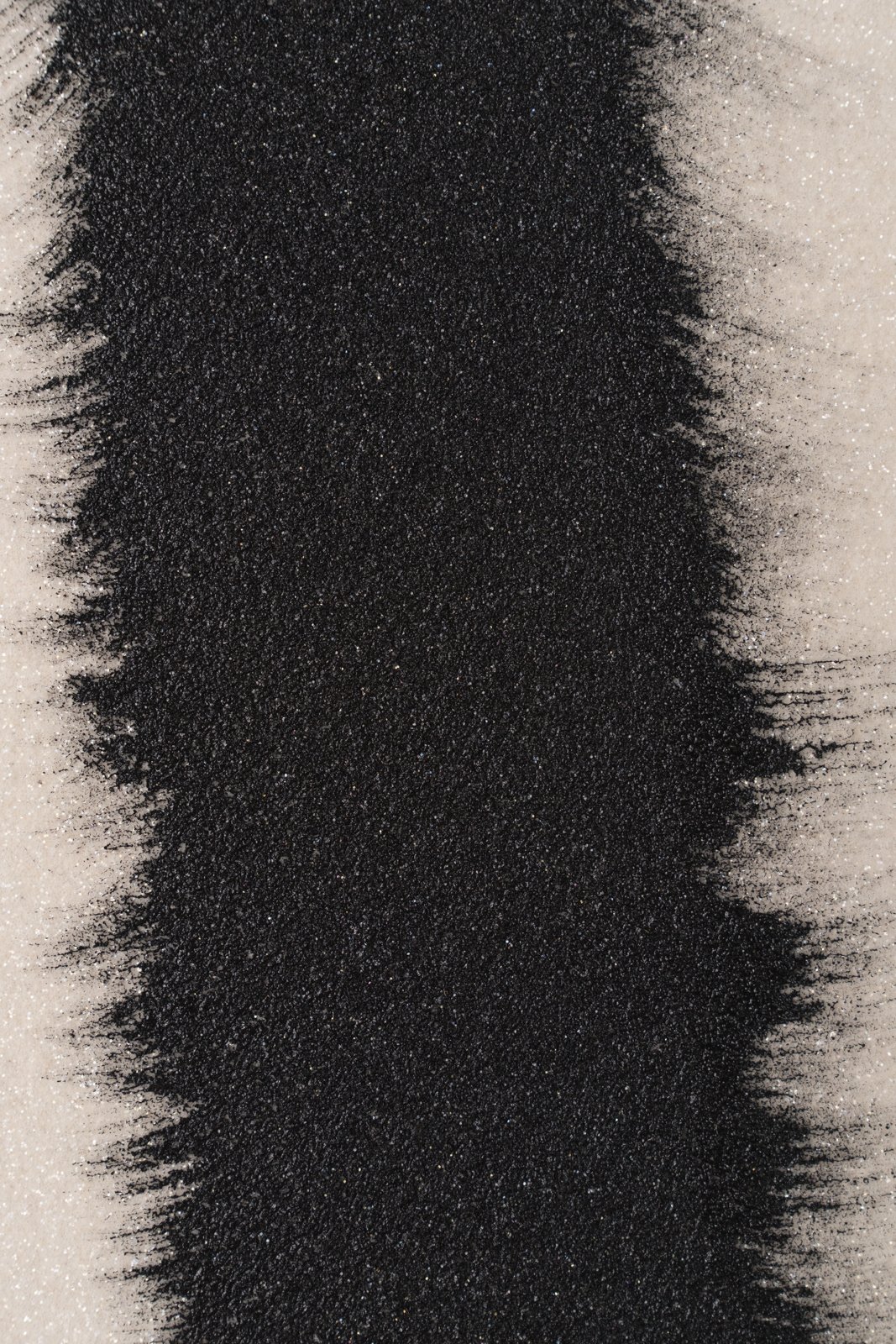 Close-up of a contemporary ostrich painting exploring repetition, restraint, and negative space by Josh Brown.