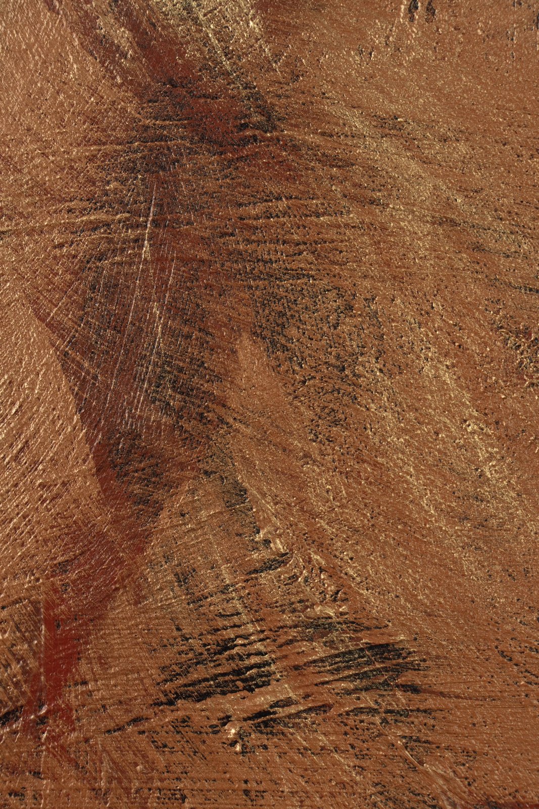 Textural donkey painting highlighting warm earth tones and simplified forms by Josh Brown.