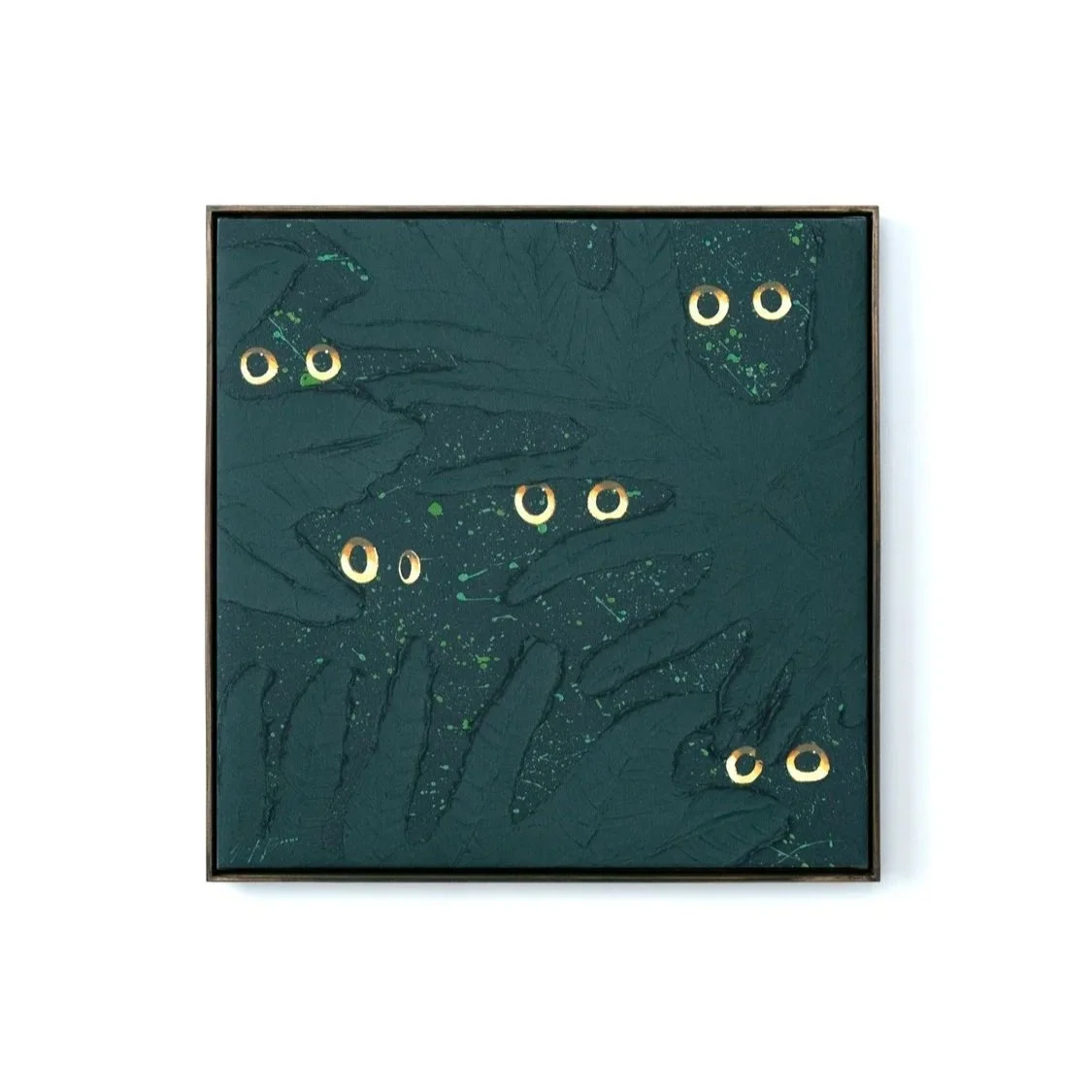 Many-Eyes-on-Dark-Green_22x22_Framed-Print-1.jpg