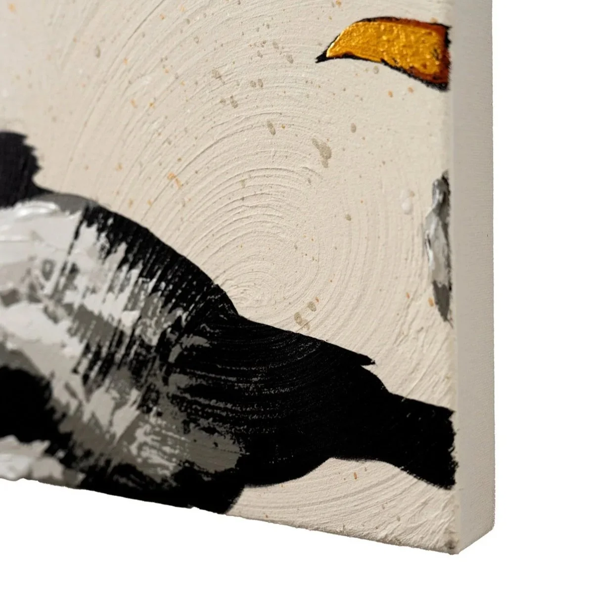 Modern coastal wall art featuring abstracted seabirds on a light sandy field by New York City based painter Josh Brown.
