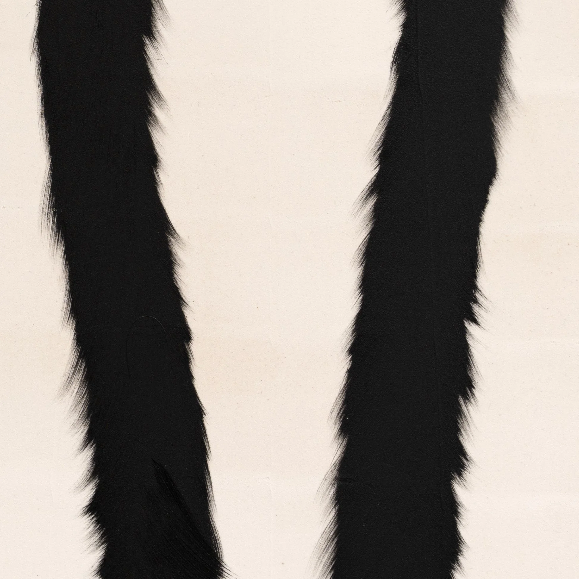 Detail view of repeated vertical ostrich forms creating pattern and balance in a modern figurative animal composition by Josh Brown.
