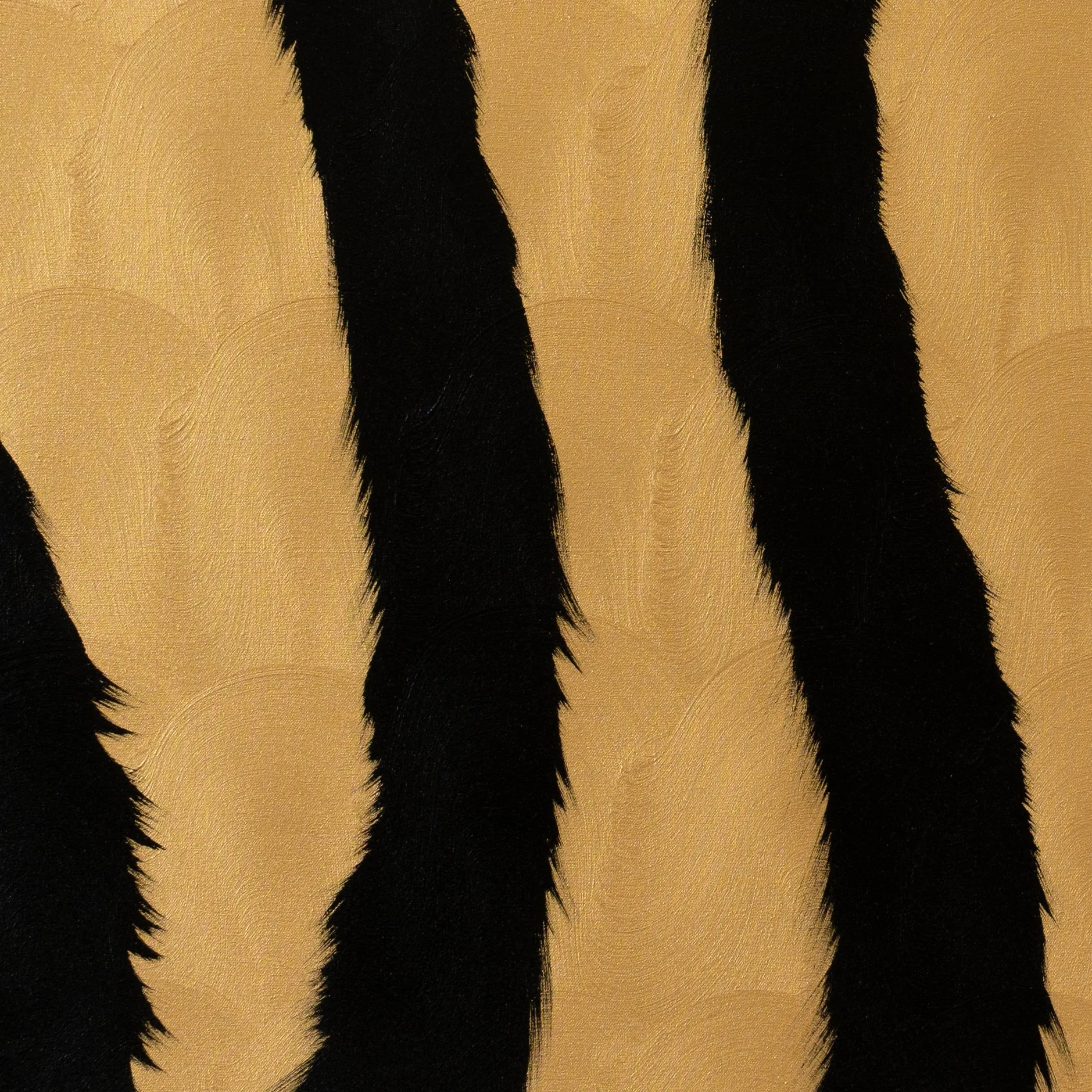 Detail crop highlighting elongated ostrich necks and rhythmic repetition in a contemporary minimalist composition by Josh Brown.