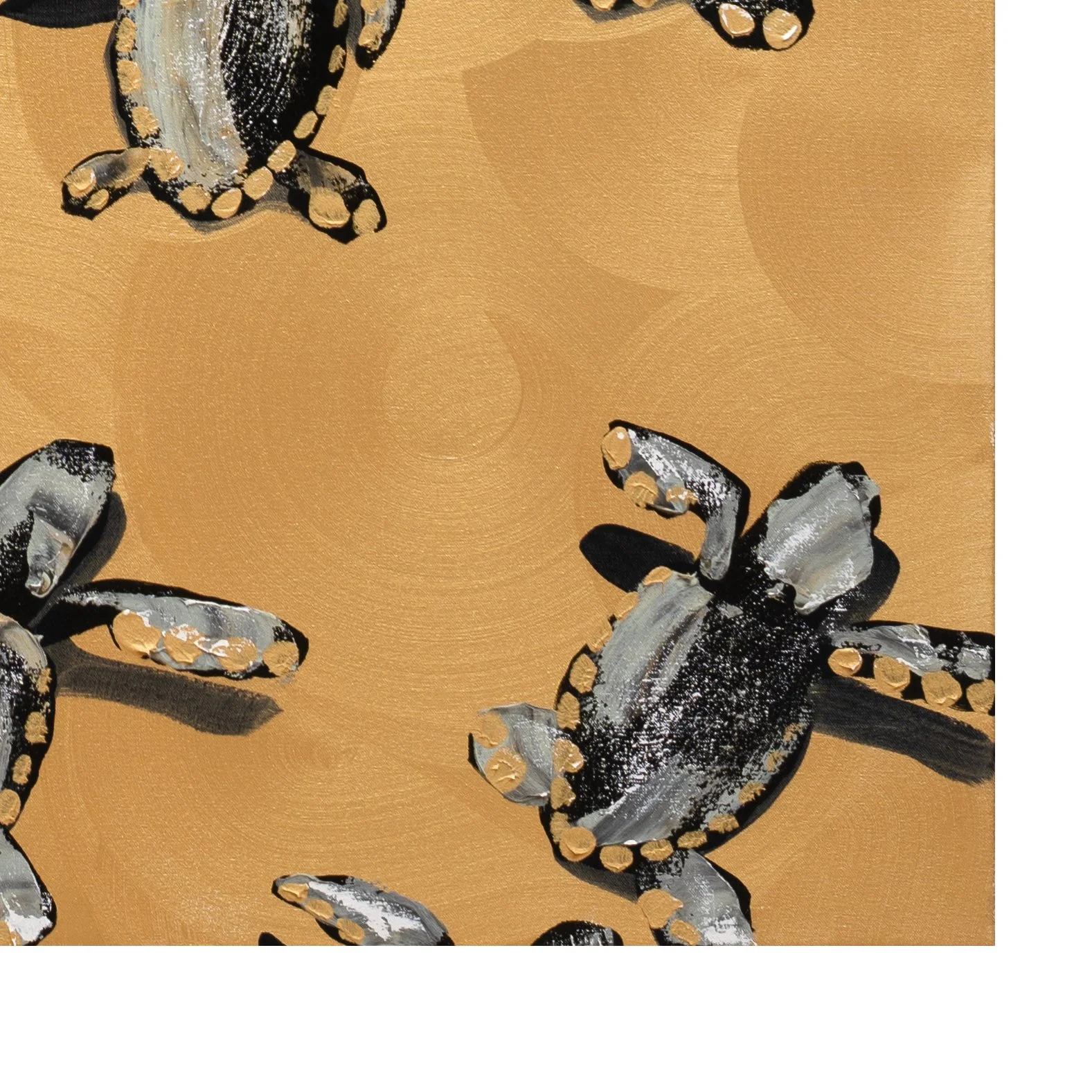 Pattern-based contemporary art depicting hatchling sea turtles by New York City based artist Josh Brown.