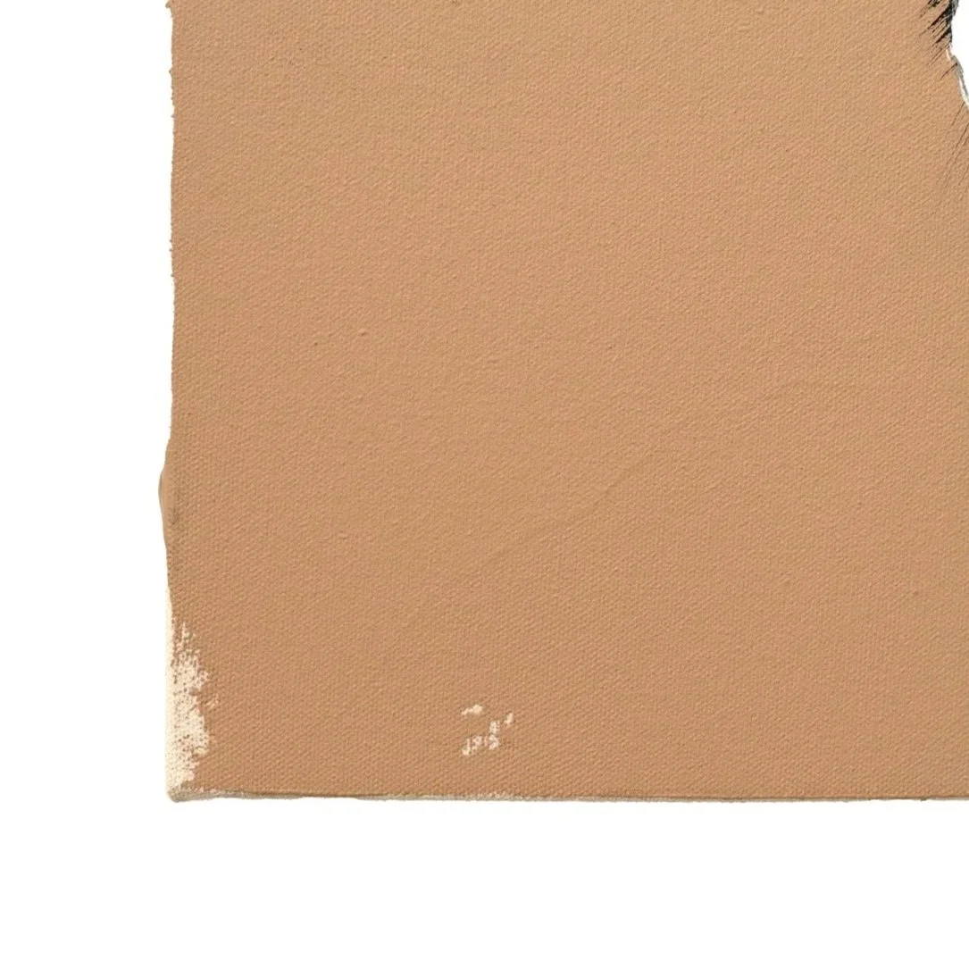 Painterly donkey composition highlighting dark contours against an earthy background zoomed in on the terracotta ground by Josh Brown.