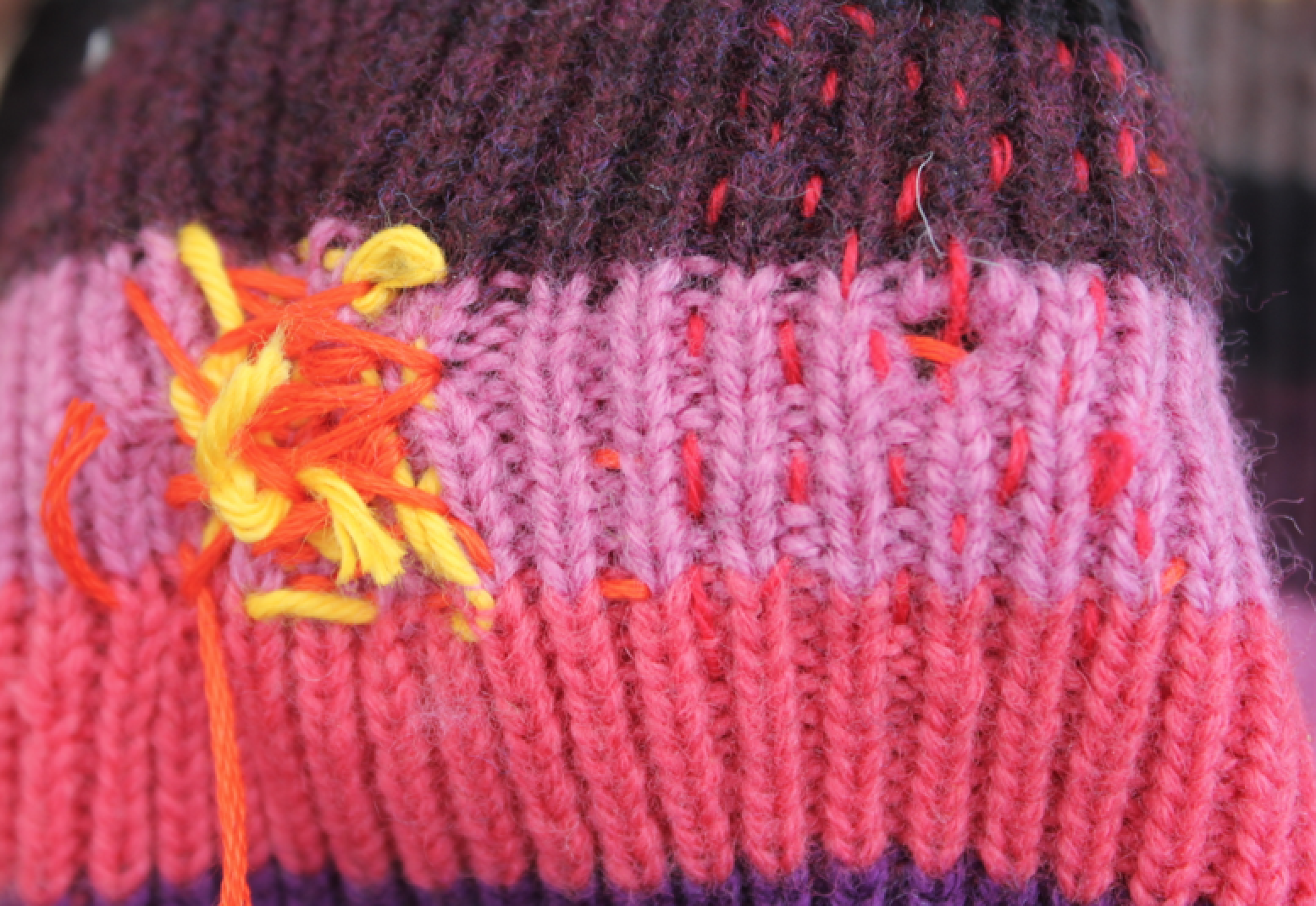 Hat mends by Martha and CCW PhD researcher Charlotte Webb