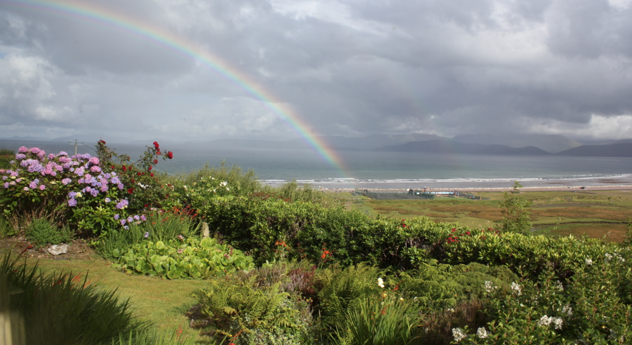Morning rainbow over Glenbeigh in Kerry. (I kid you not, this was the view from the sofa in the borrowed house where I sat each day and darned socks… Thanks Ed & Aoife xx)