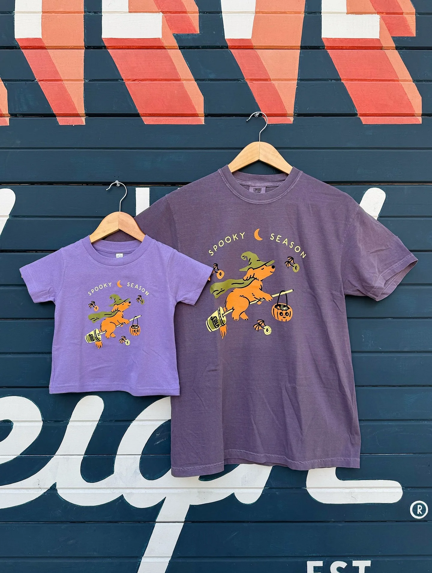 It&rsquo;s spooky season at sola 👻 Adults &amp; toddler sizes available and were flying off the shelves already today 🎃 Big love for @estherinthestudio for designing our buddy merch line!!!!