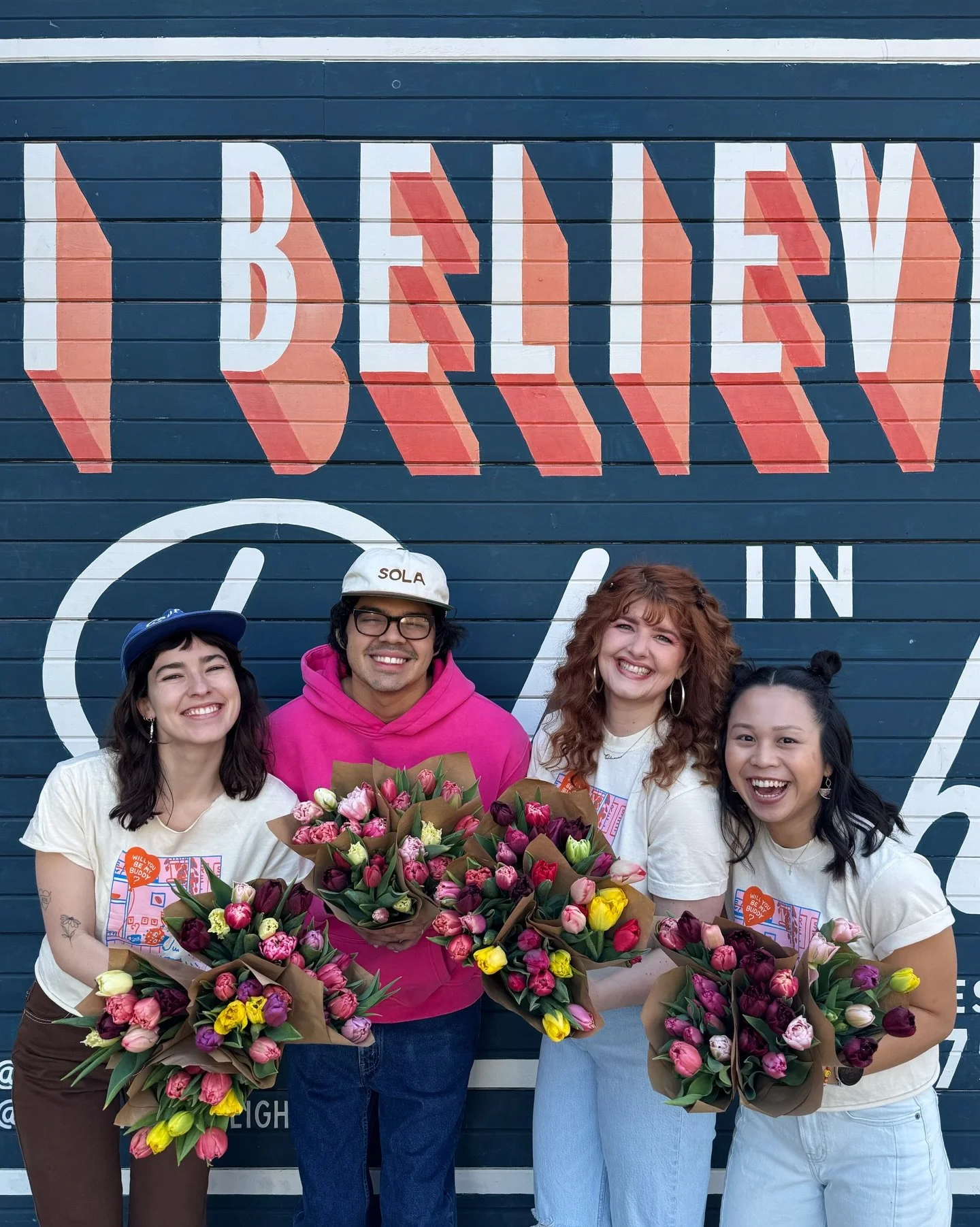 VDAY TULIPS 🌷💋 Our lovely friends at @splitacrefarm dropped these beauts off and we are obsessed!!!! Here till sell out. Snag a bouquet for your sweetheart or treat yourself to some vday flowers 💞 Shop local this vday ❤️&zwj;🔥