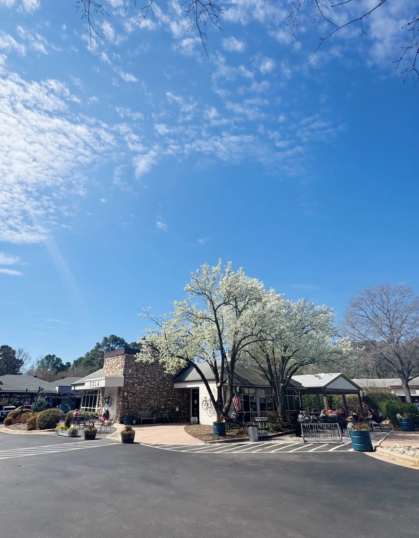 Our bradford pear is peaking!!!!!!! Spring &ldquo;snow&rdquo; will be happening anytime now 🌸 soak up the sun &amp; warmth while we&rsquo;ve got it!! See ya in the AM!