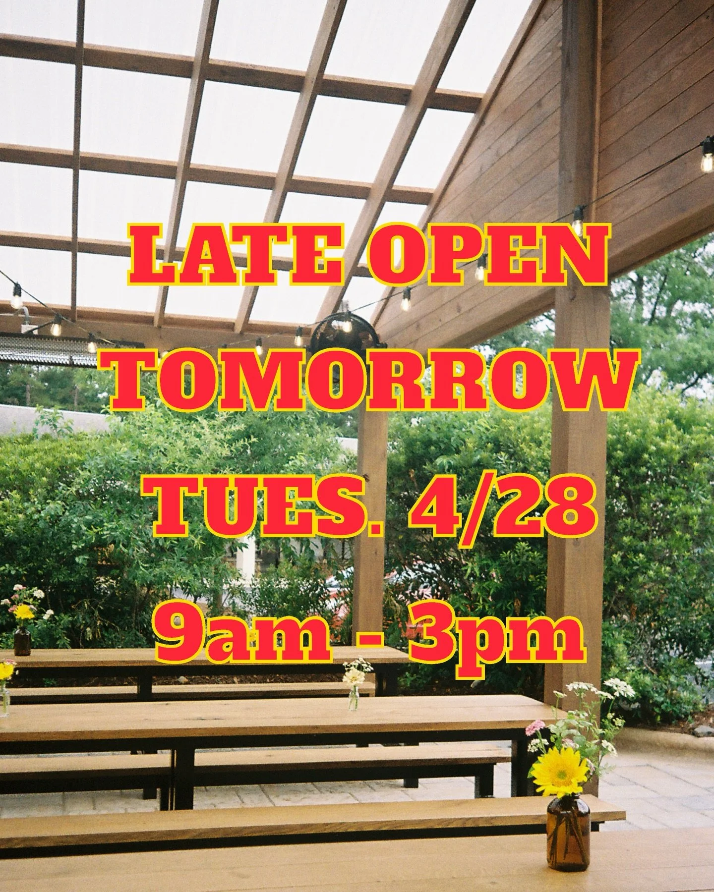 OPENING @ 9AM TOMORROW - getting some new equipment (very exciting!!!) BUT hit some roadblocks today during install so need some extra time. It&rsquo;s like this past winter&rsquo;s school schedule all over again, Sola in wake county will be operatin