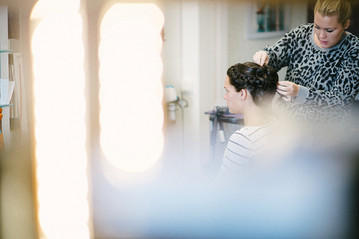 Bride getting ready