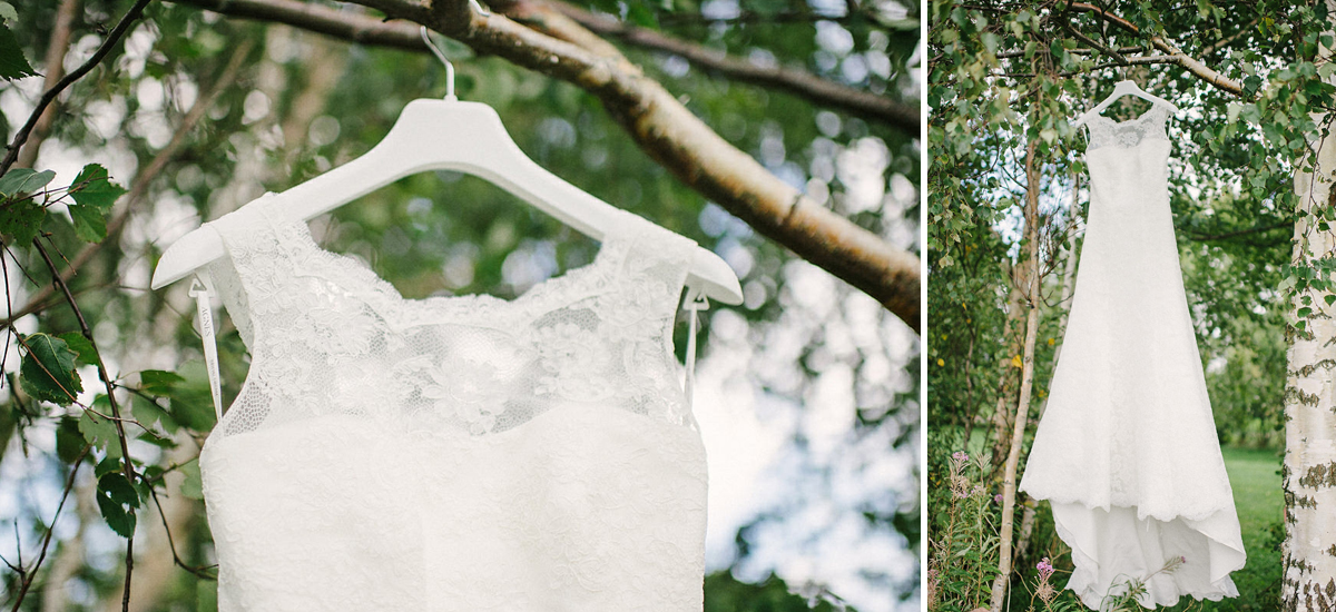 Wedding dress in a tree