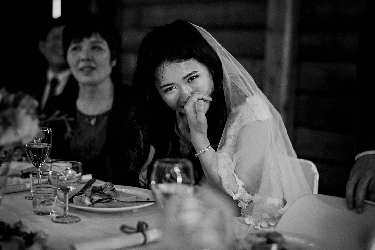 Bride in tears after the grooms speech