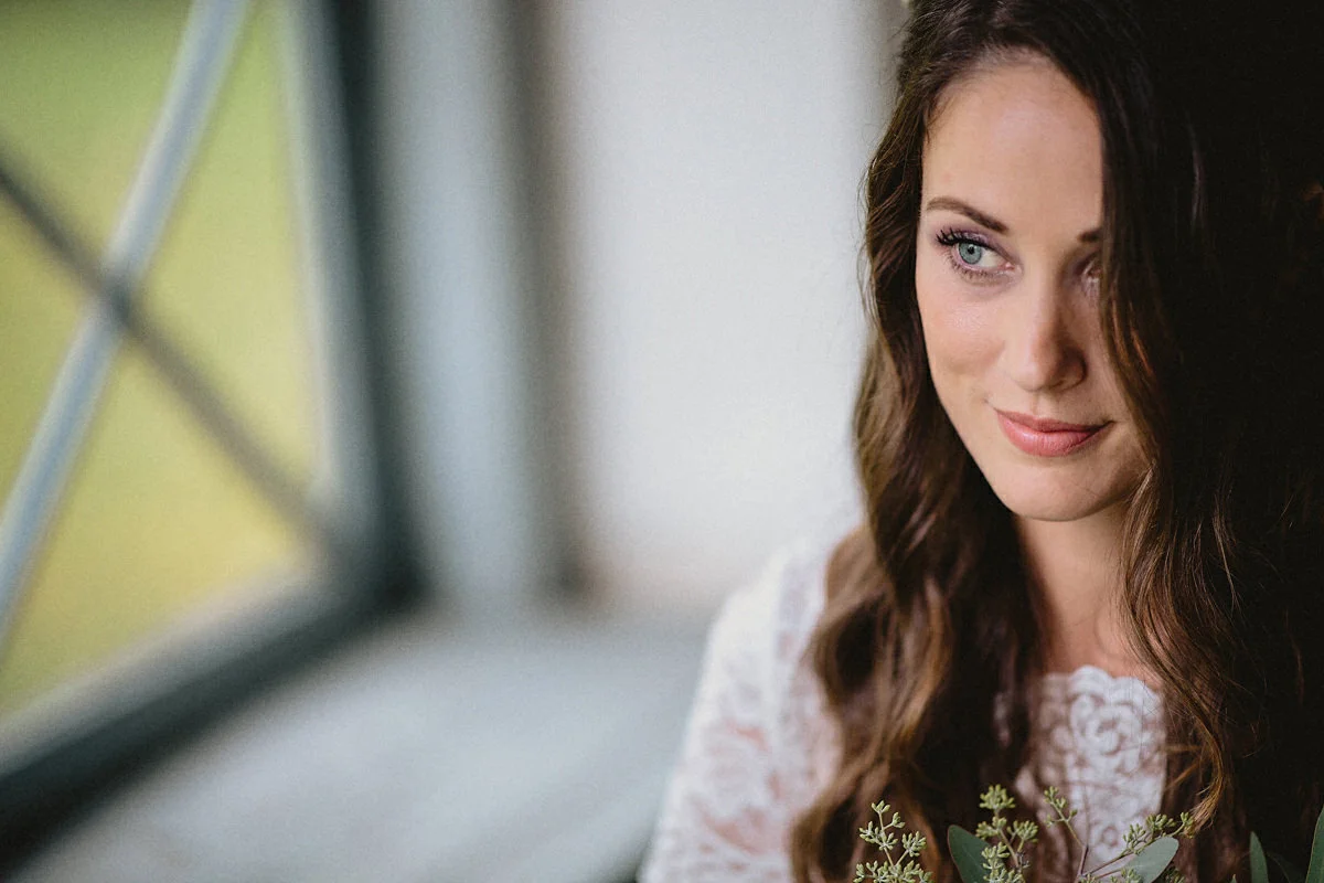 Bride portrait by the window