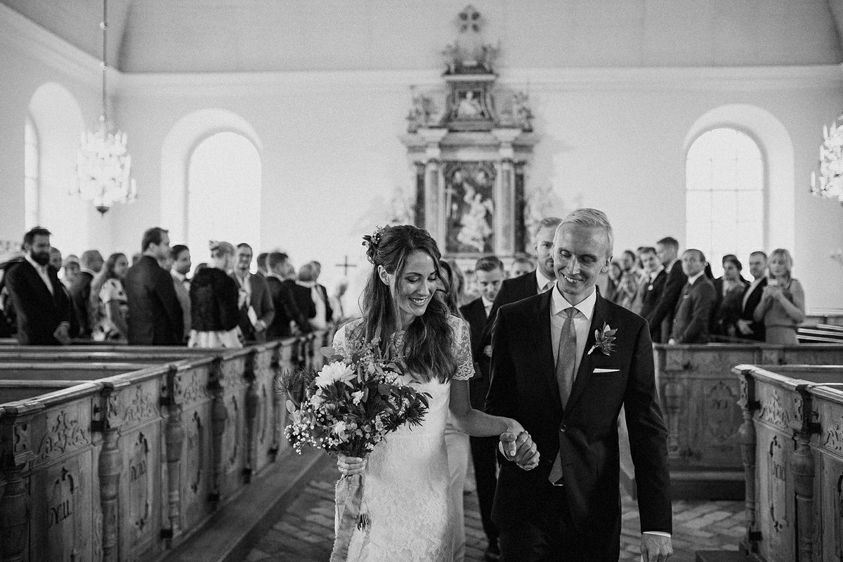 Bride and groom in the church 