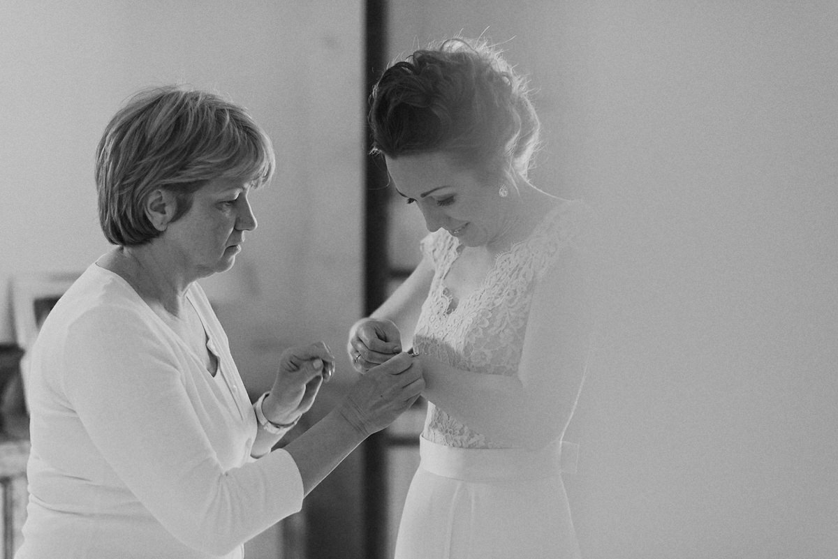 Mother of the bride helping out