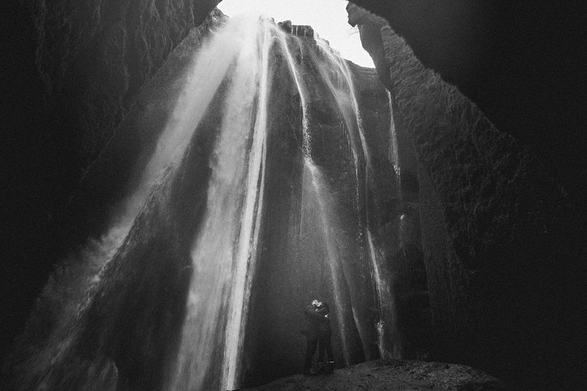 Secret waterfall Iceland