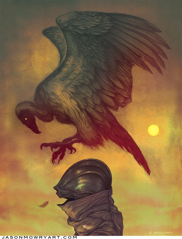 Soliders helmet under the yellow moon