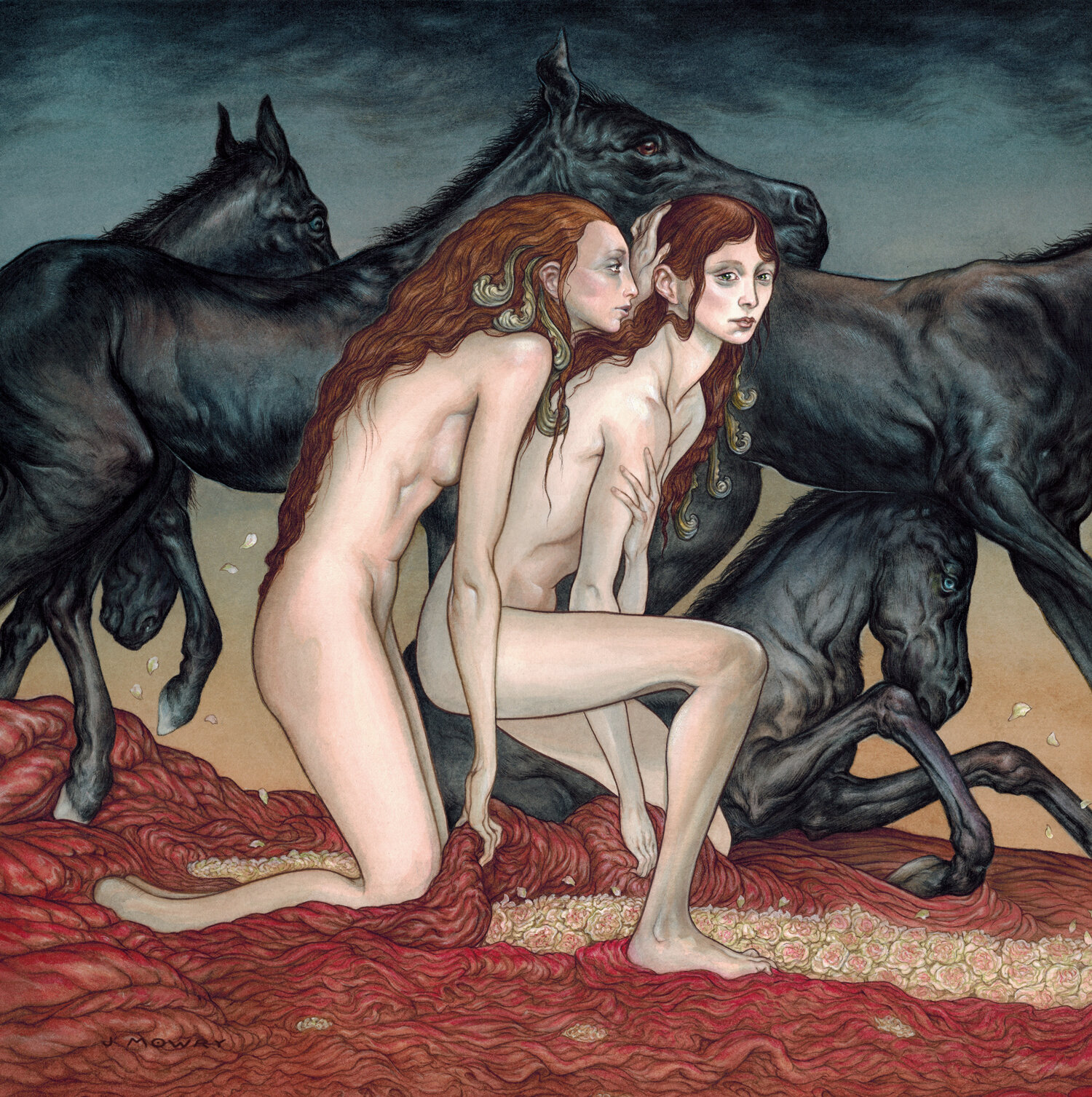 Something whispered among the foal and flowers