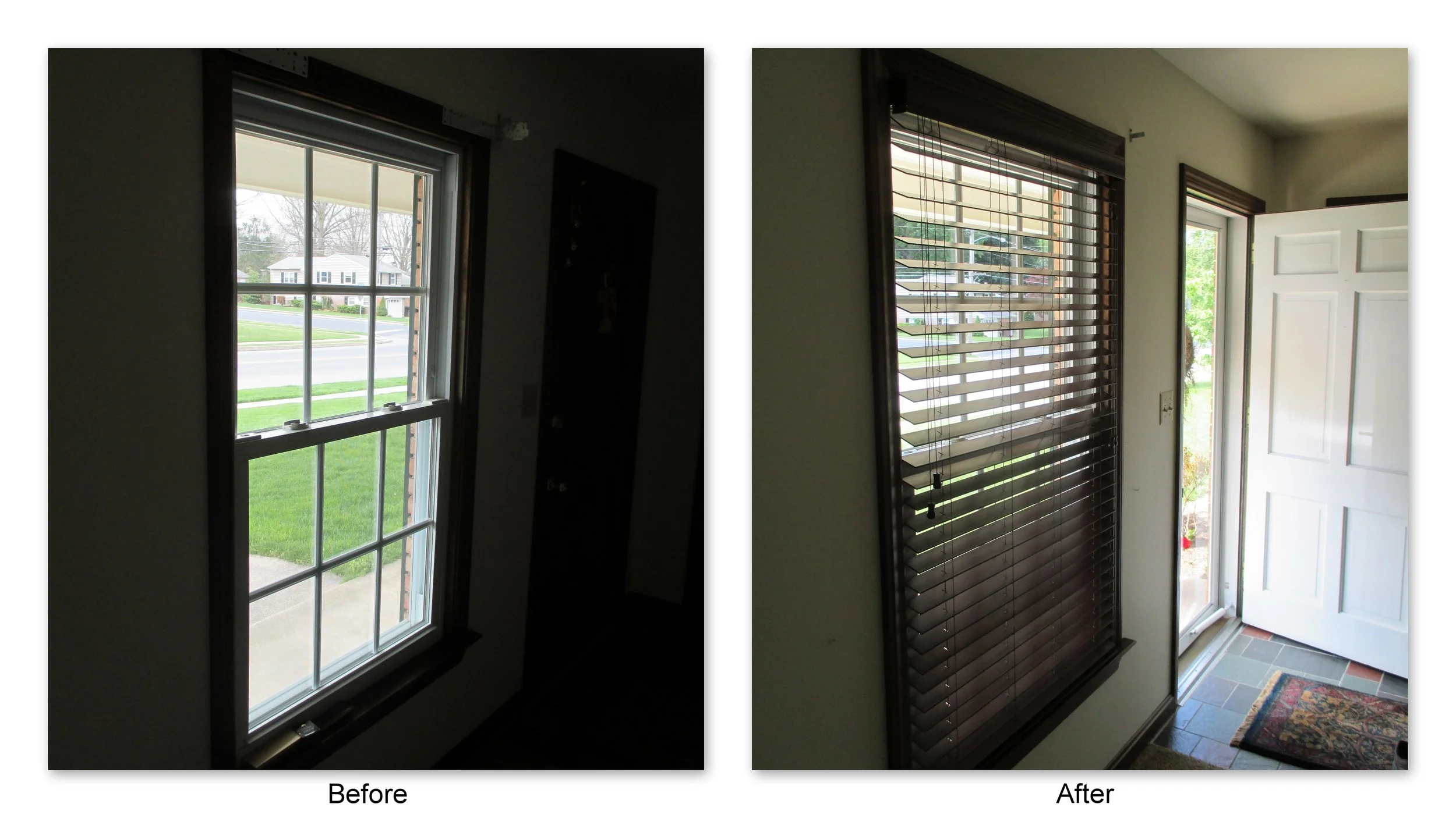 Graber Faux Wood Blinds - Saddle Brown