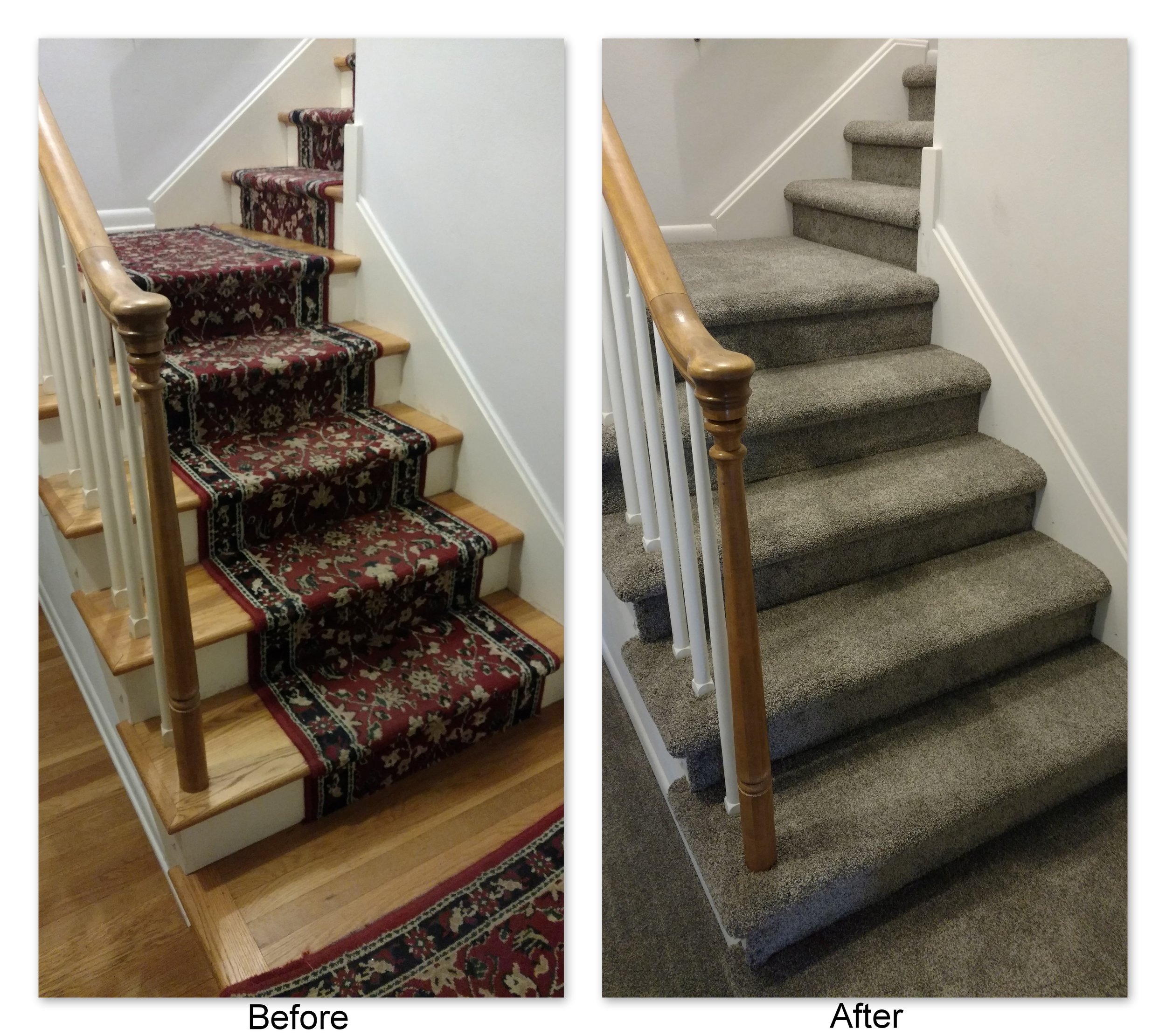 Frank & Tonya's Update from Old/Crooked Carpet Runners and 70s Red Carpet  to Classy Modern Style - Elizabethtown Flooring