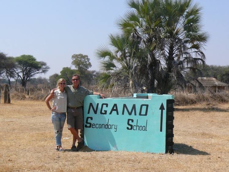   Samantha and Andy visiting Ngamo school to see construction progress.  