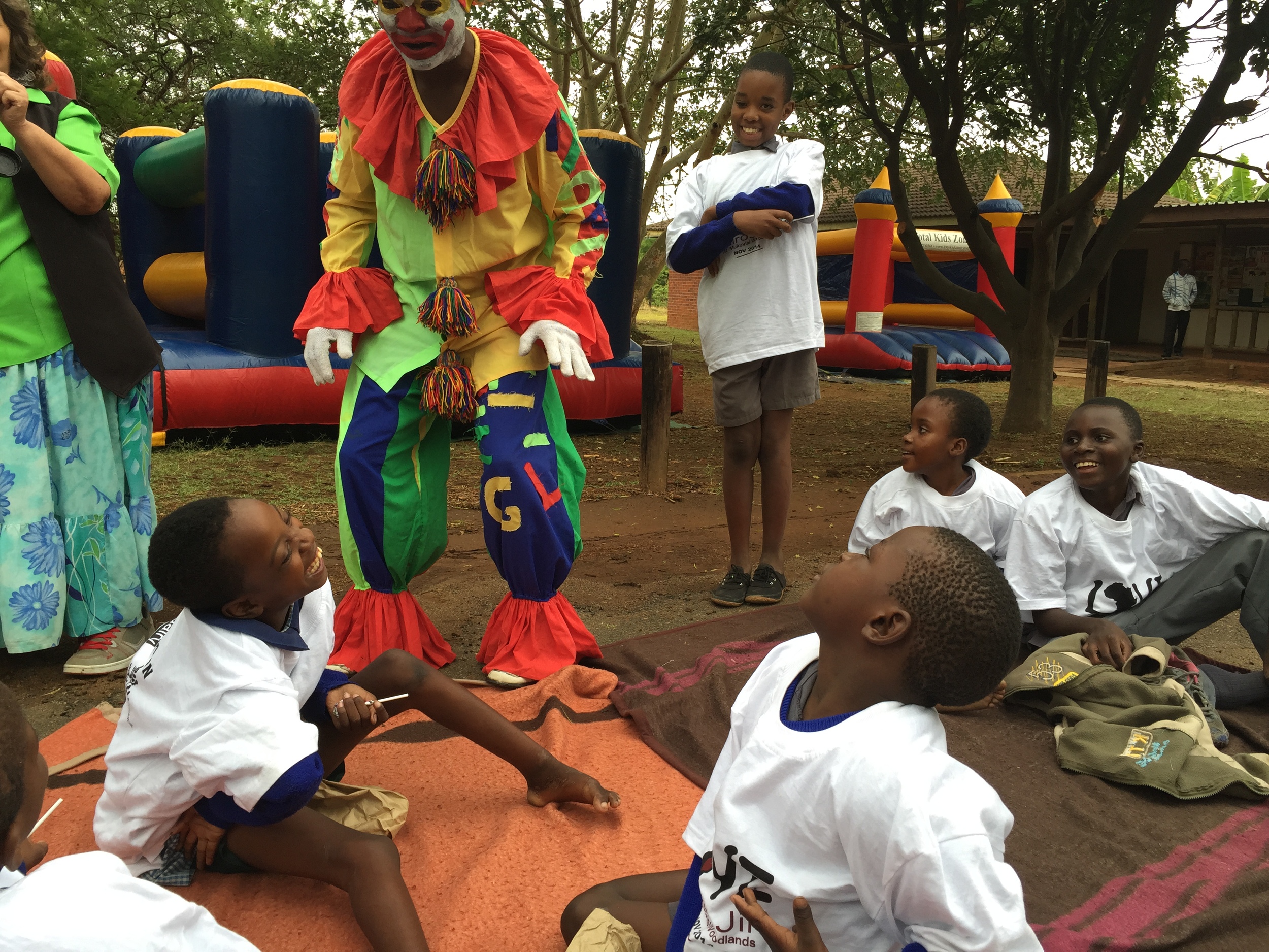  Kids were greeted with clowns and balloon animals. 