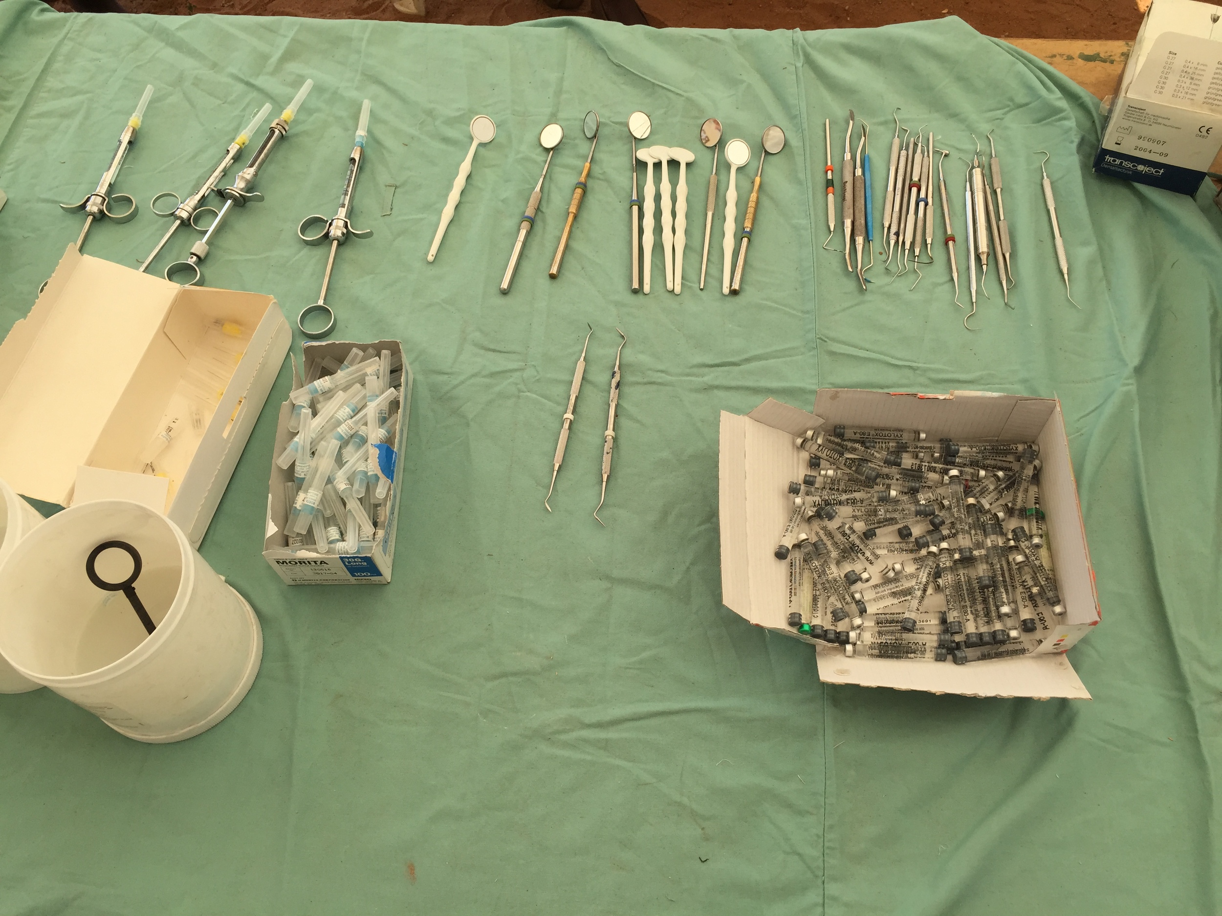  The table where dentists prep for anesthesia at Sipepa Hospital. 