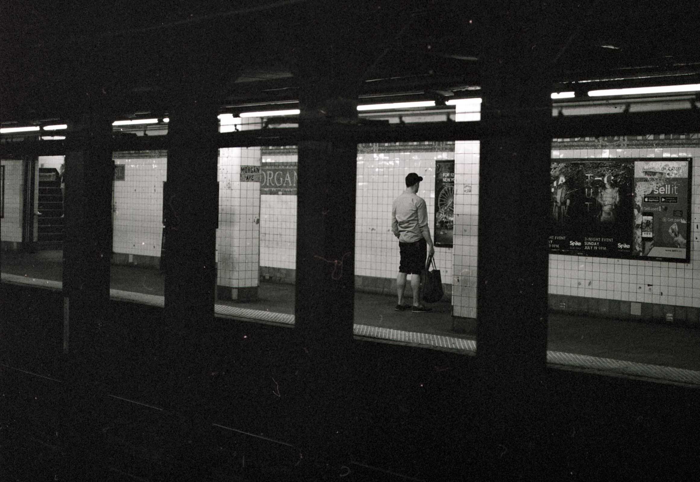Waitin' on the train.