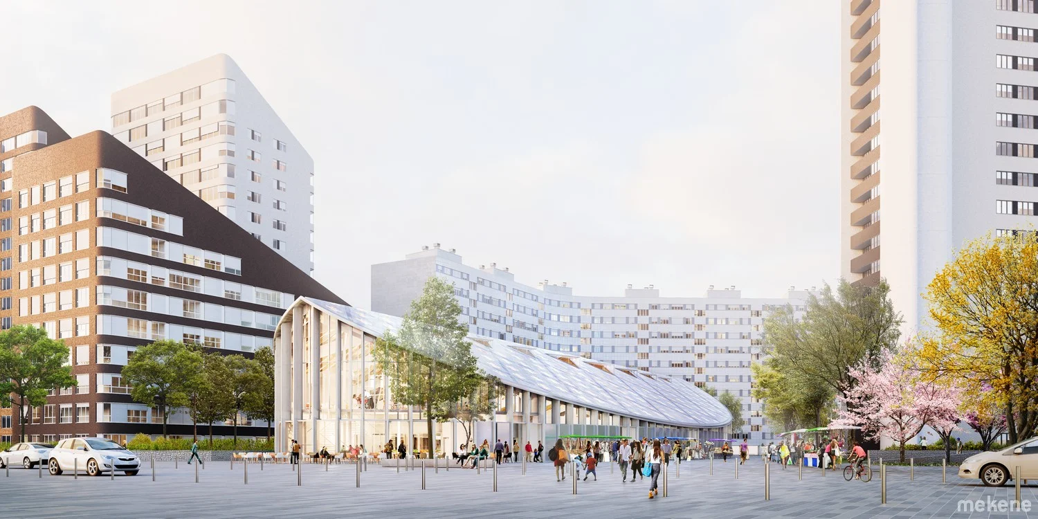 Halle de marché, Courbevoie, CROIXMARIEBOURDON ARCHITECTURES *Projet lauréat*