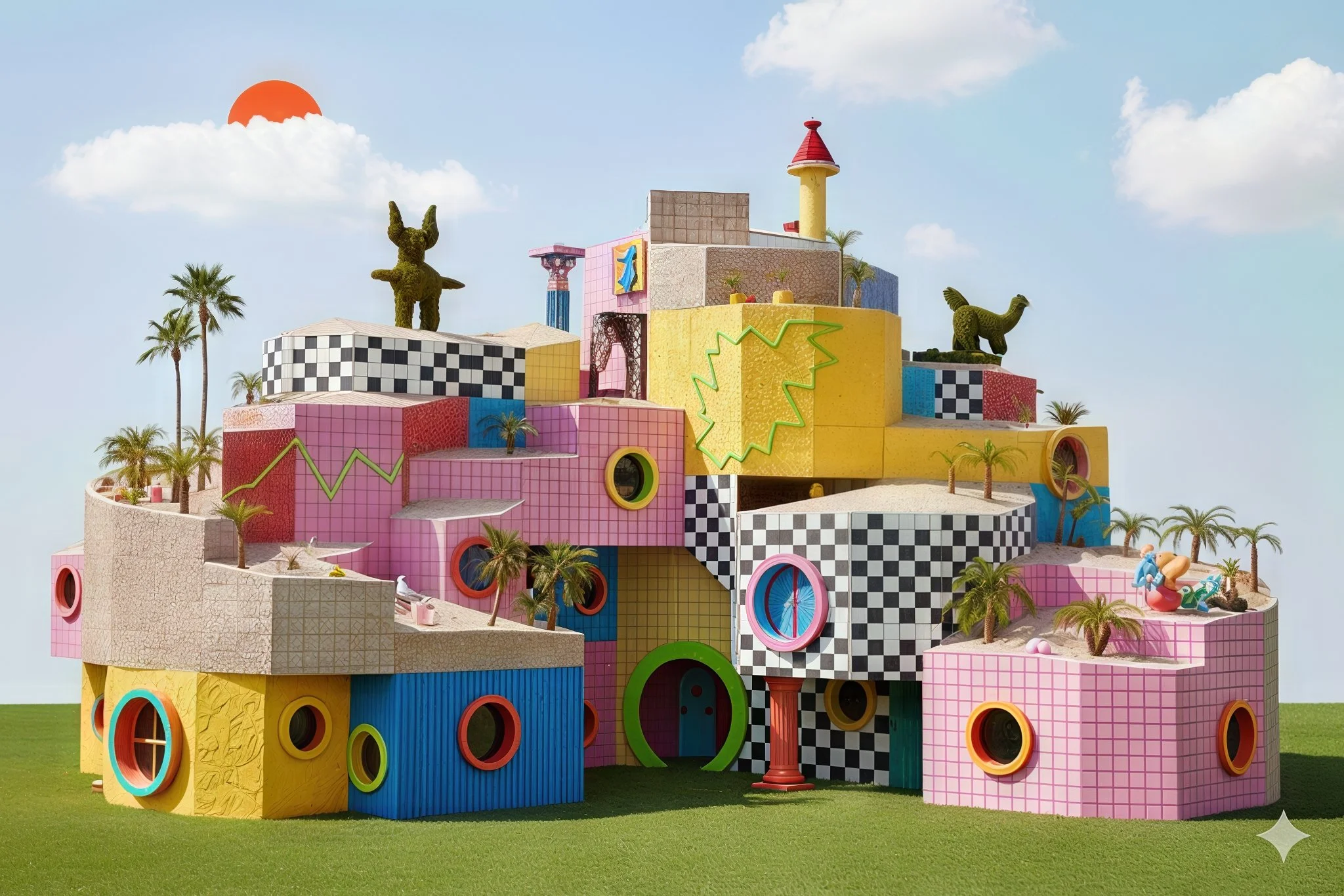 Wacky PoMo Vibes

#nanobanana  #aiarchitecture #architecture #architecturelovers #AIart #PostmodernArchitecture #MemphisDesign #ColorfulArchitecture #SurrealSpaces #DesignInspiration