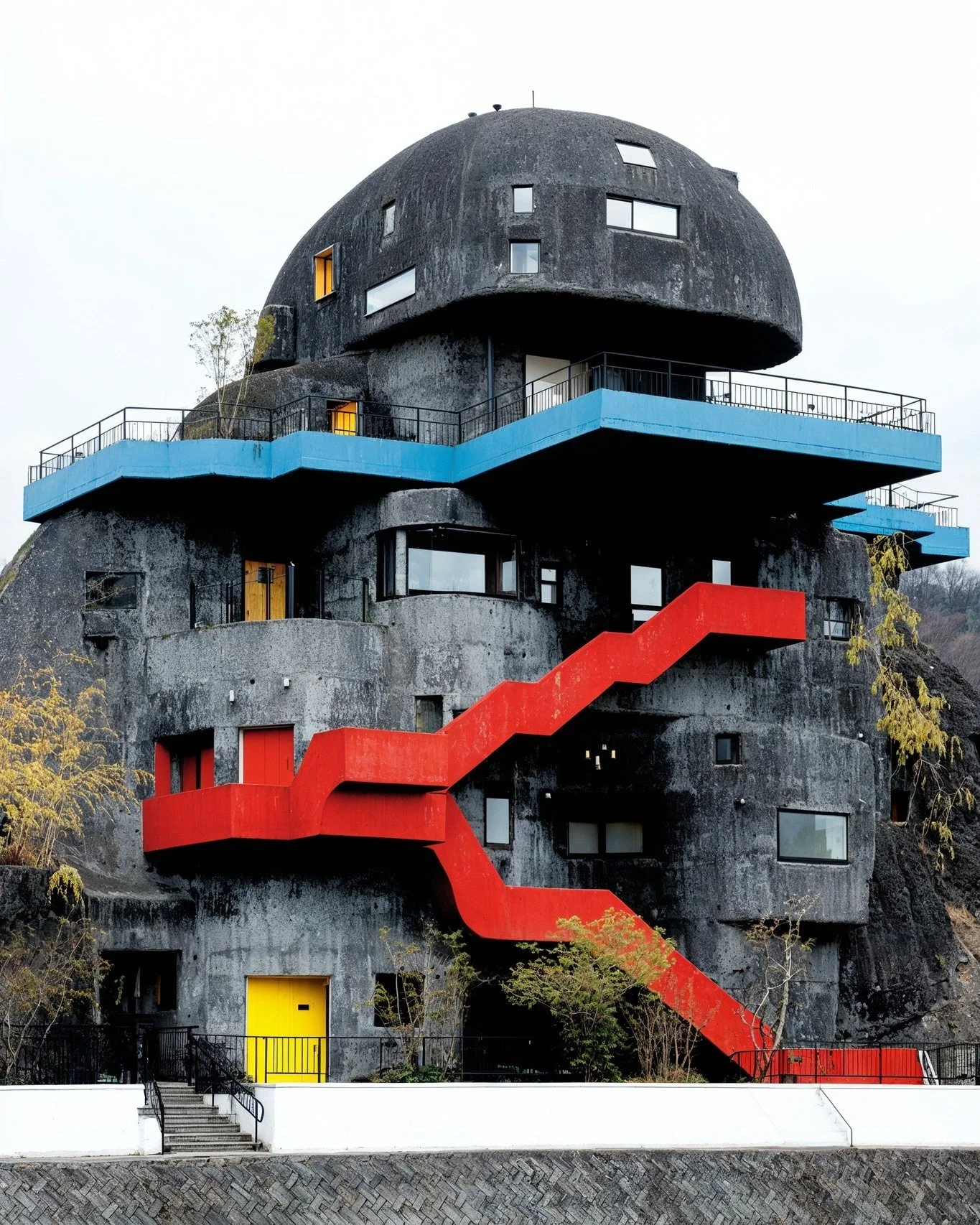 Concrete holds memory. Color writes the future. Between them, architecture refuses to collapse.

#brutalism #brutalistarchitecture #aiarchitecture #architecturevisualization #midjourney #modernarchitecture #conceptarchitecture #aiart #urbanphotograph