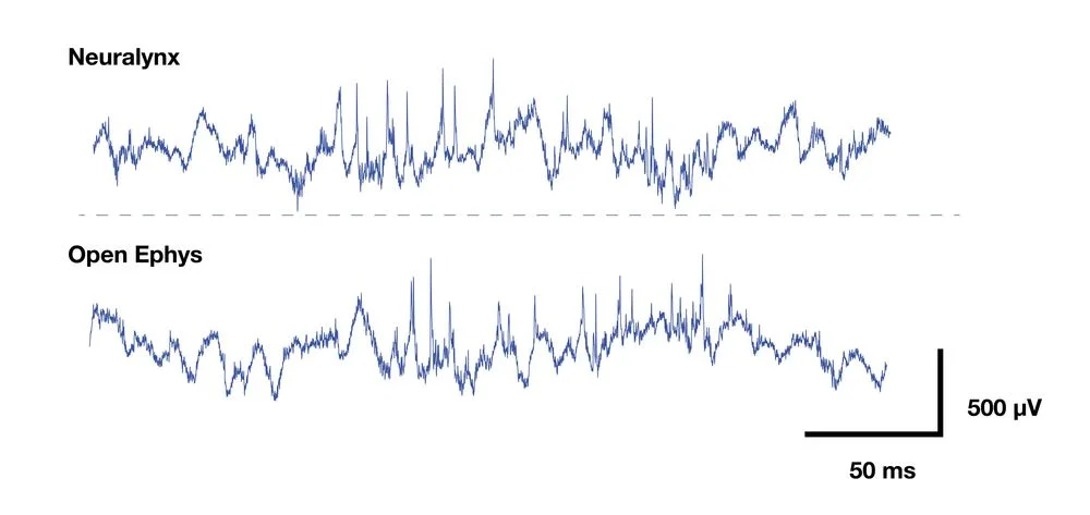 Zooming in, it's clear that the signal quality is basically identical.