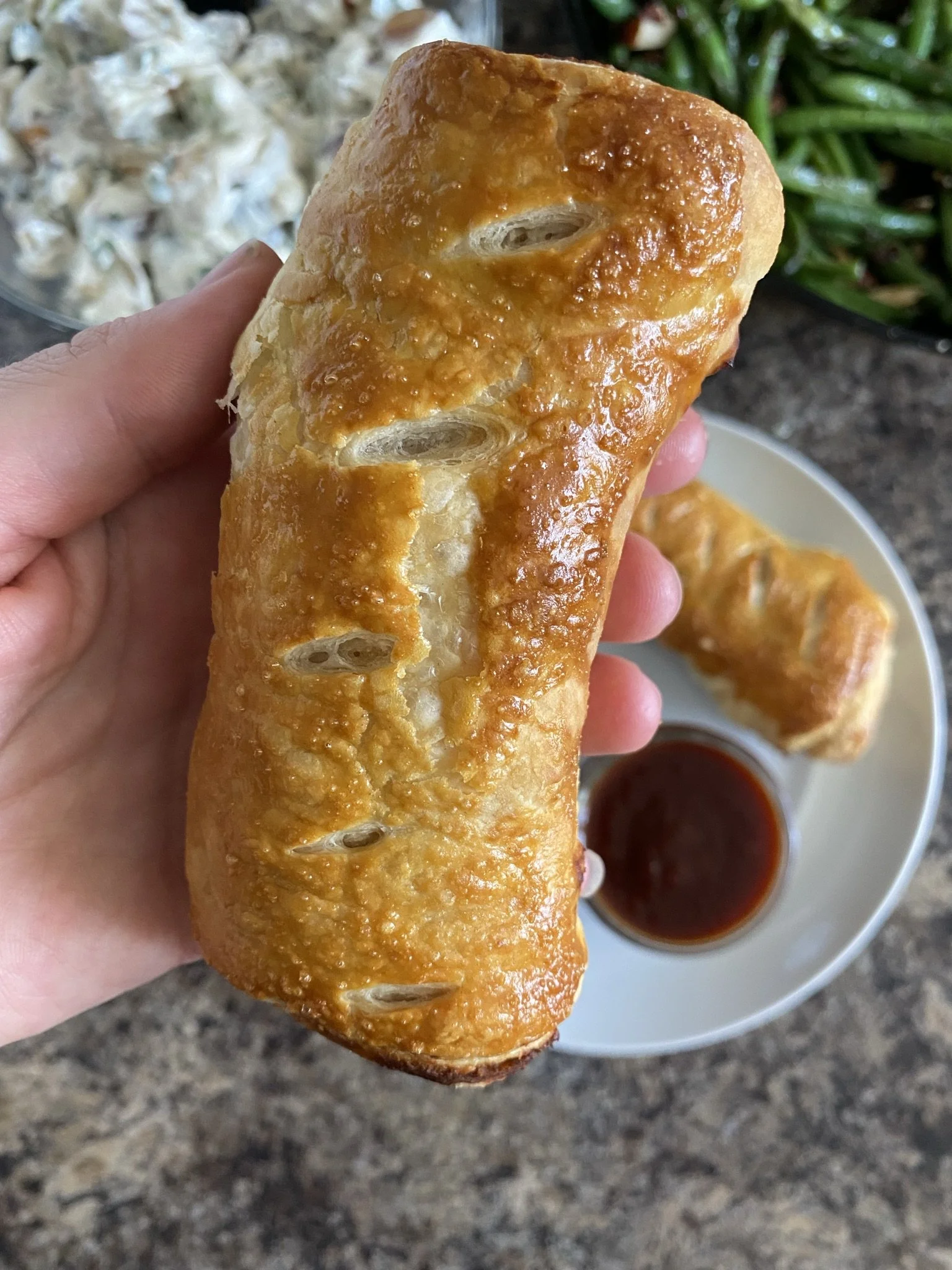 Italian Sausage Rolls with Sorghum BBQ Sauce
