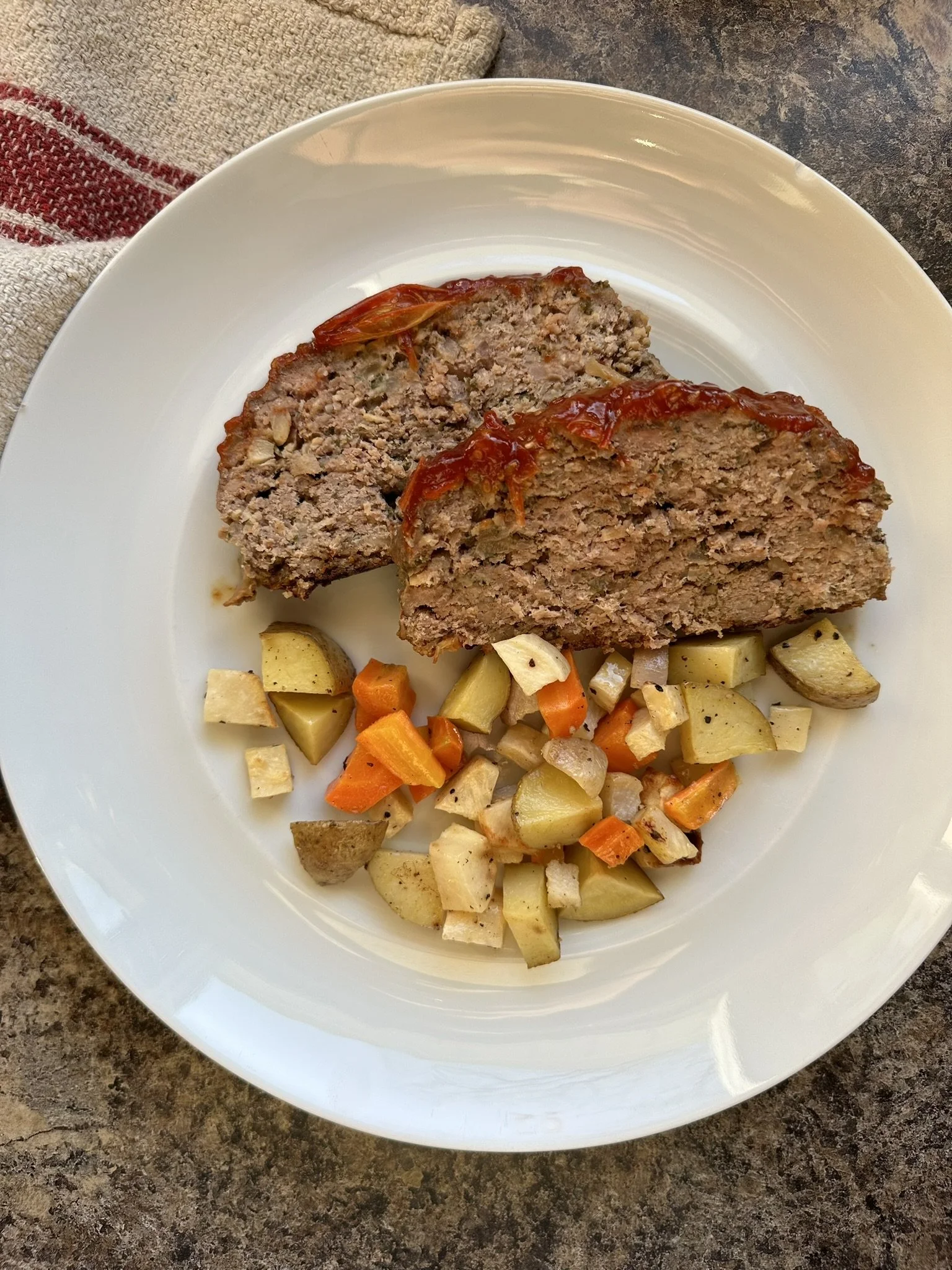 Holiday Meatloaf &amp; Roasted Root Vegetables