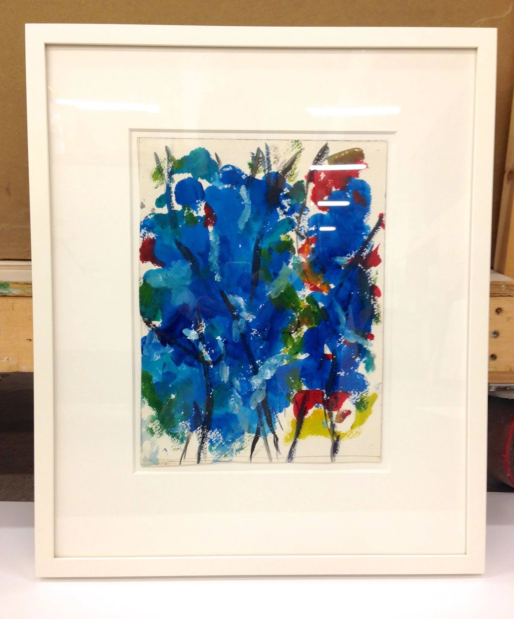 1/2" x 1 1/2" Offwhite frame, 8 Ply island mat, UV Plexi