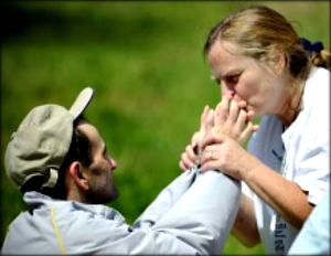  Renate with a Beach Club Member (Virginian-Pilot photo)