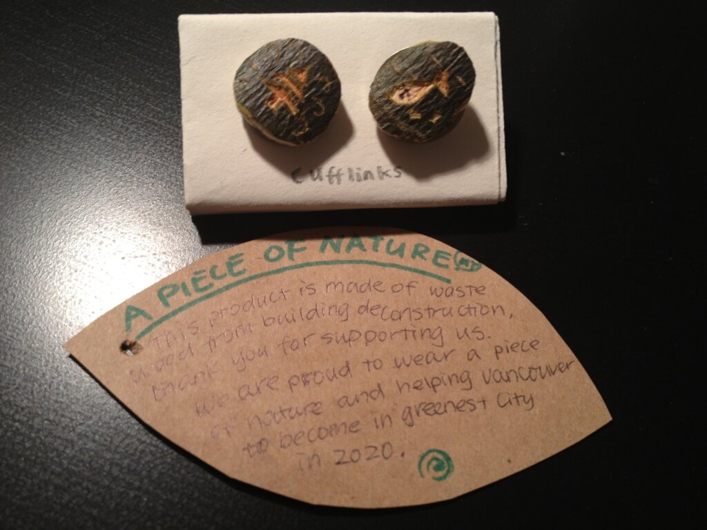 First prototype - a pair of cufflinks made out of tree branches