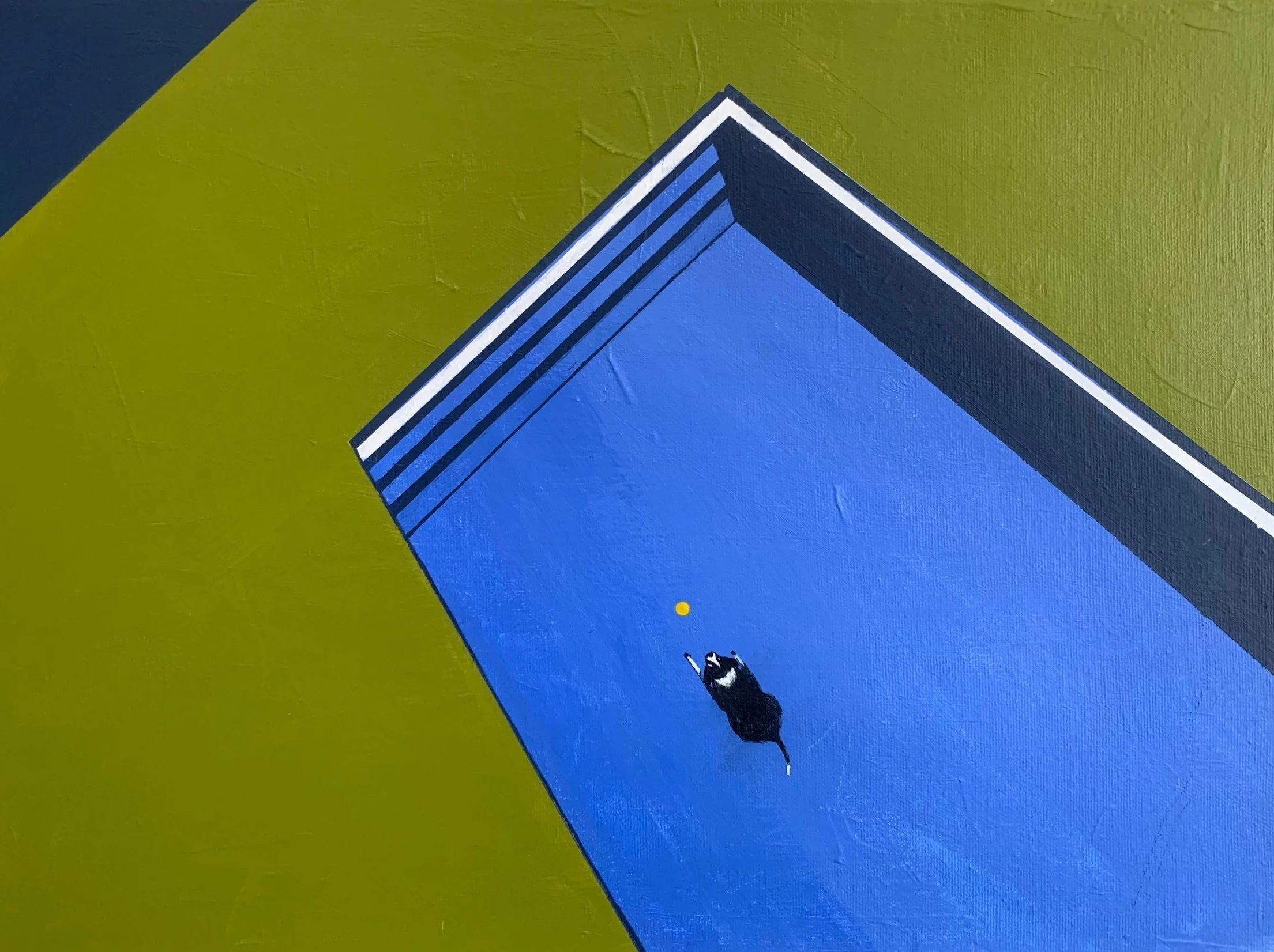 DOG AND POOL (ACRYLIC)