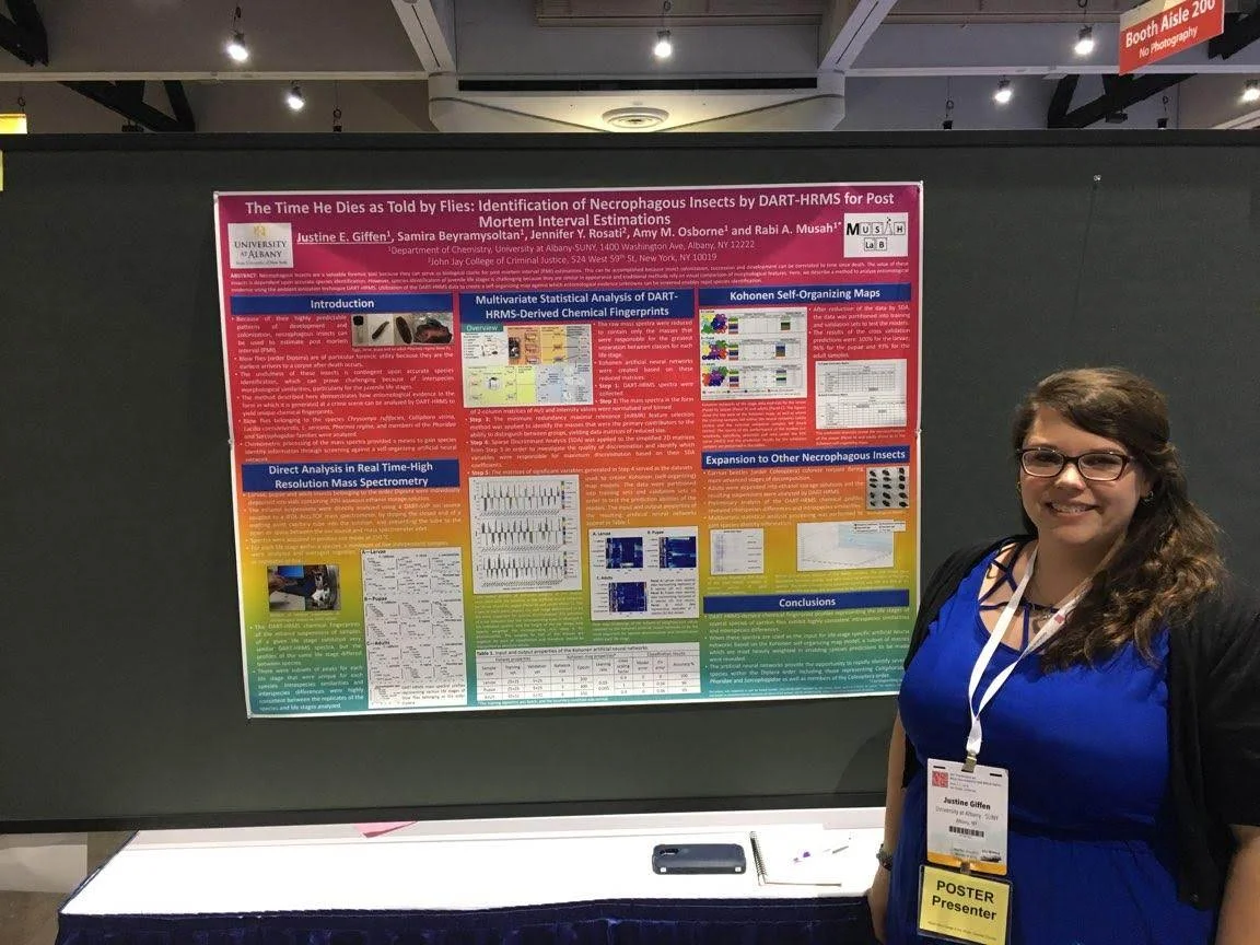 Justine presenting her poster.