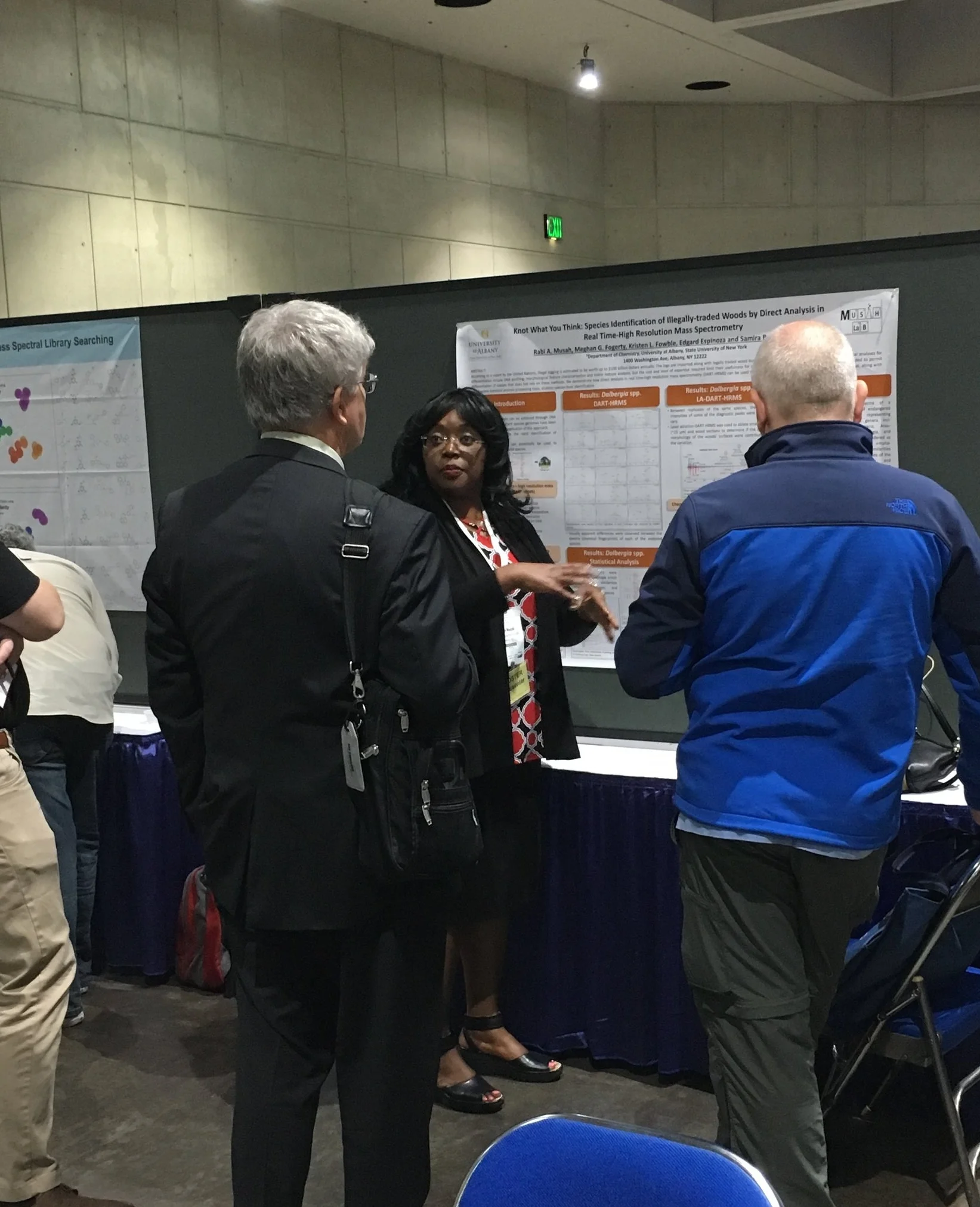 Professor Musah presenting her poster.