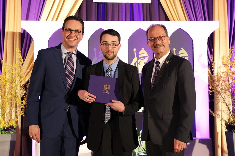 Mark receiving his award.