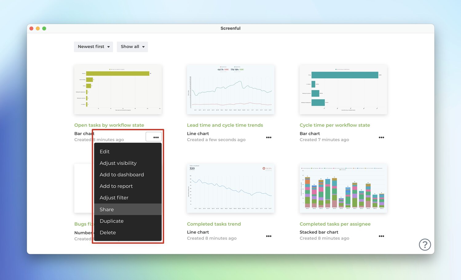 Screenful Custom Charts