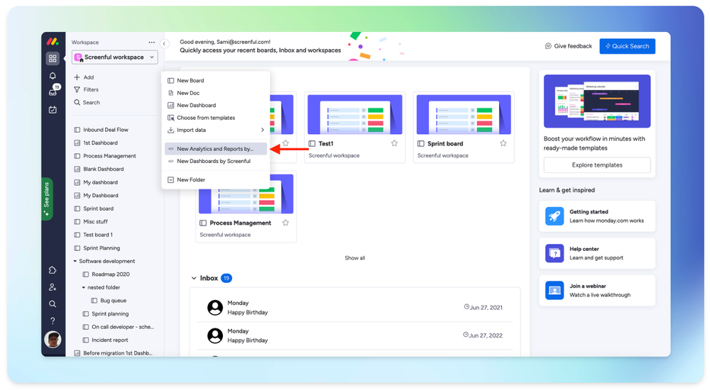 Add custom object and add new analytics & reports by Screenful